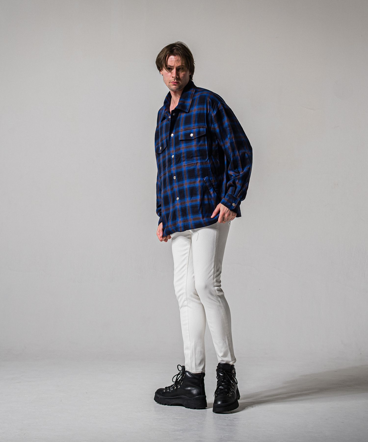 50S CHECK JK / RC39-JK-007C / チェックシャツジャケット / ブルー (2月中旬入荷予定)