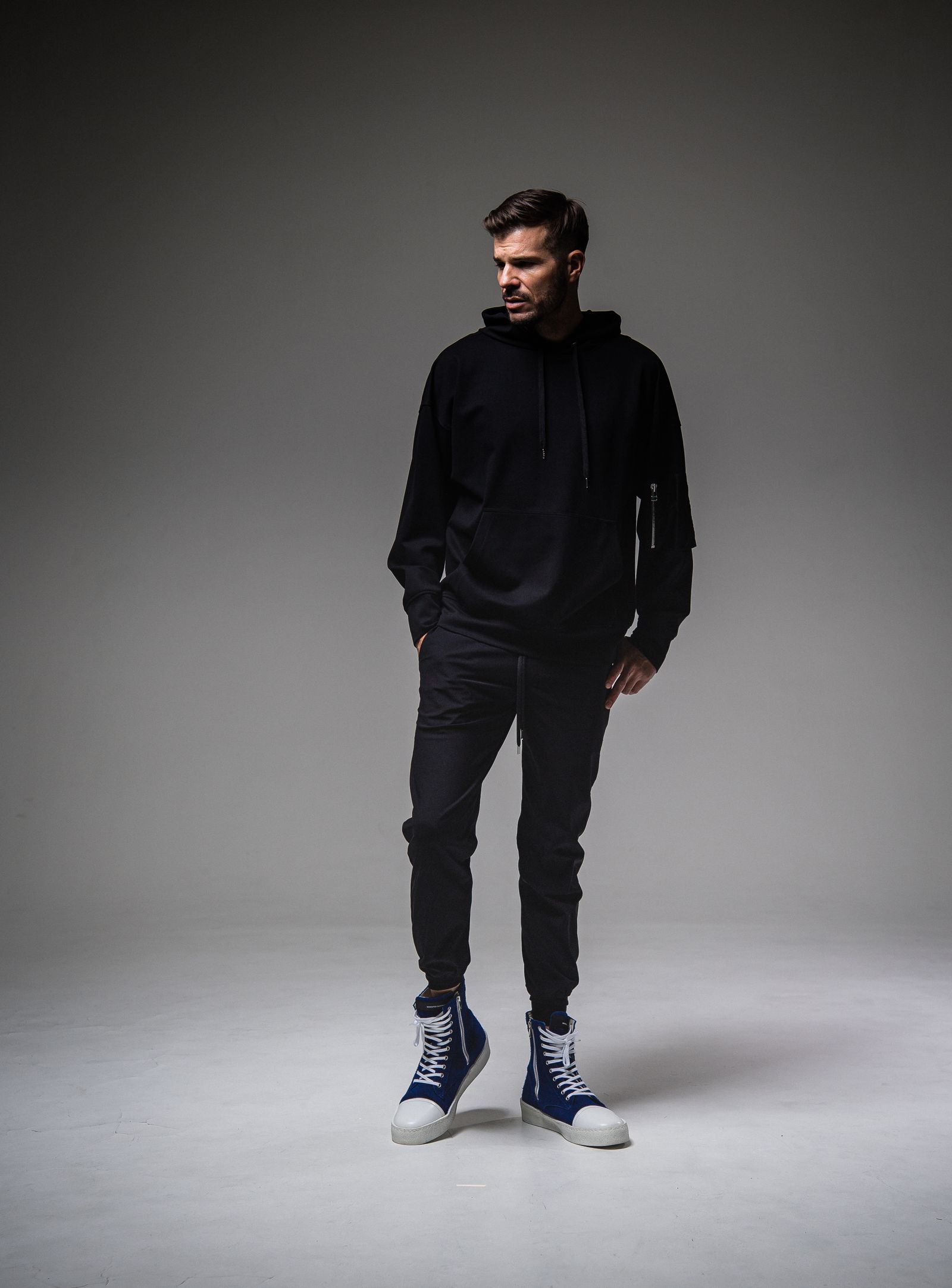 BILLIE NYLON PANTS / RC25-ST-028 / ナイロンリブパンツ / ブラック