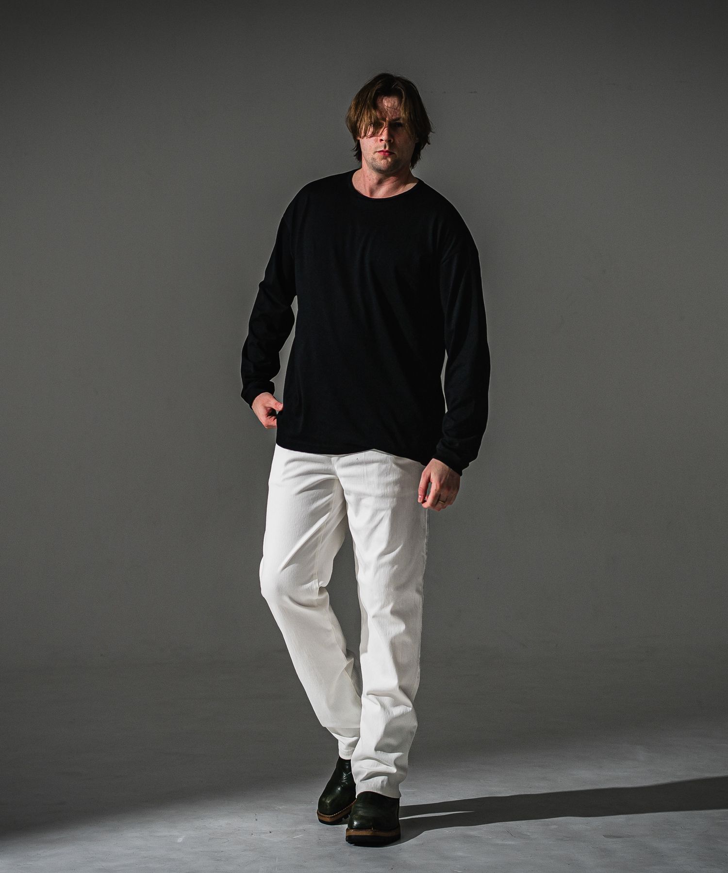 DENIM JERSEY WIDE PT / RC41-ST-016WTD / ライトオンスデニムジャージセミワイドパンツ / ホワイト (8月中旬入荷予定)