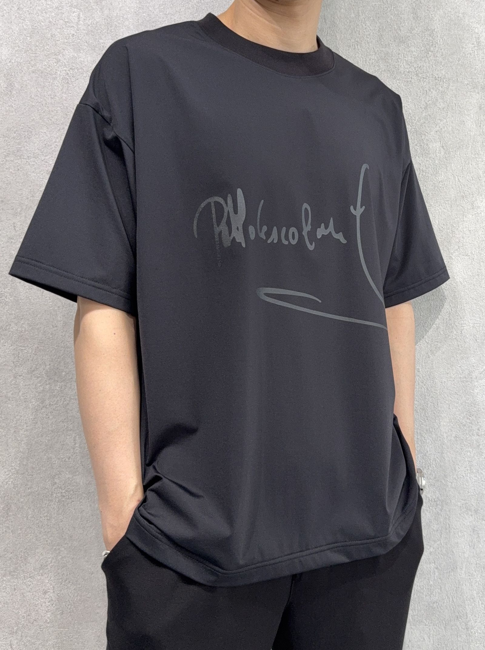 Drt Lahm ブラック Tシャツ Lサイズ DELAY - PB SIGN OVER NYLON T / DP1-T-001 / サインプリントナイロン