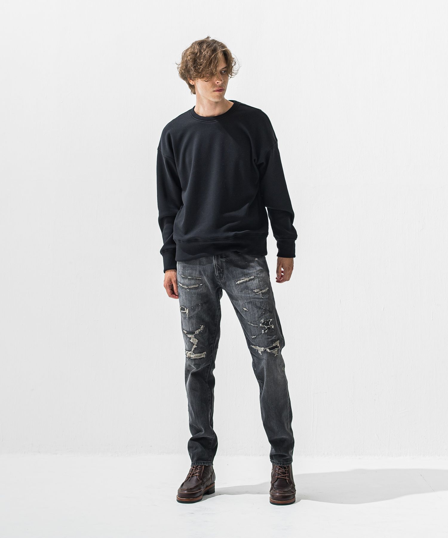 SCOTT JEANSS / RC42-ST-006 / レギュラーテーパードデニムパンツ / ブラックユーズド (12月中旬入荷予定)