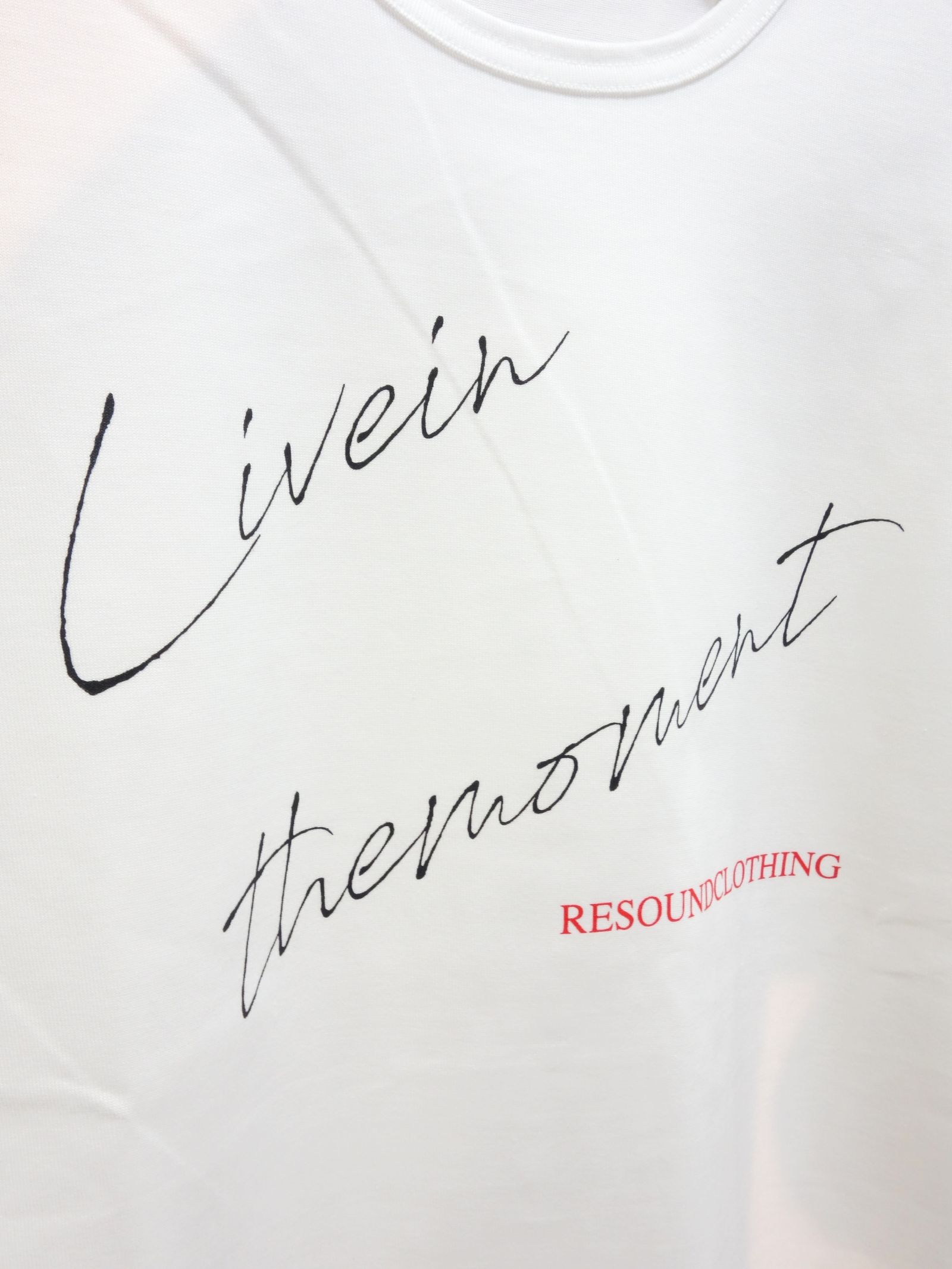 LIVE IN THE MORMENT LOOSE TEE / RC23-T-003 / プリントビッグTシャツ