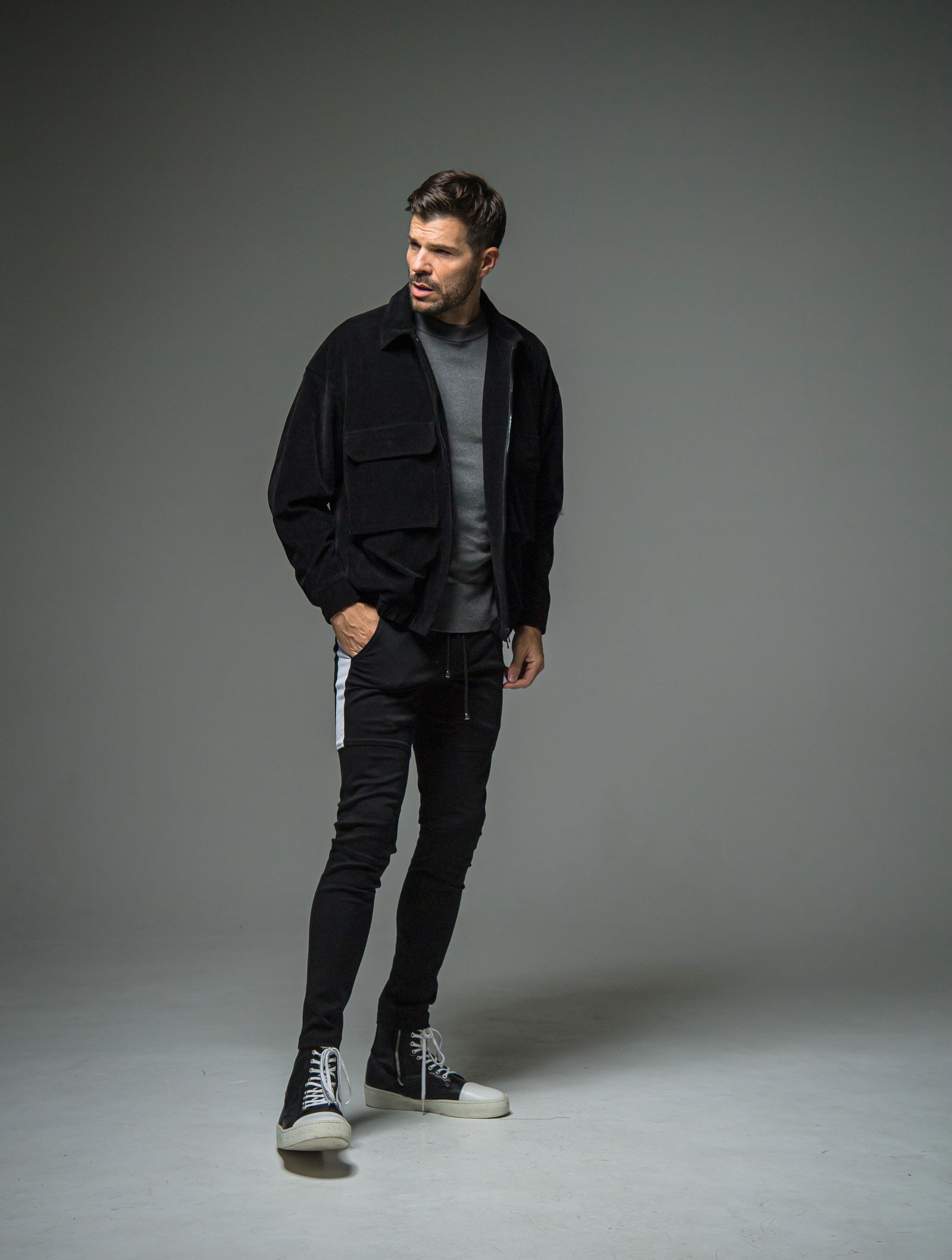 CORDUROY FW JACKET / RC29-JK-005 / コーデュロイジャージブルゾン / ブラック