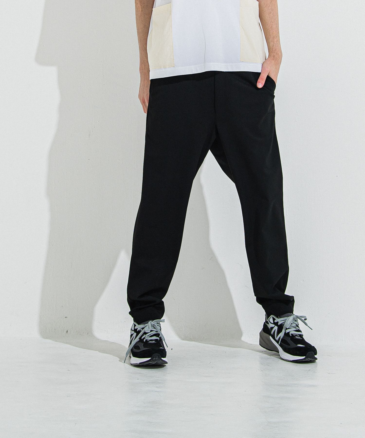 PAT WIDE EASY PANTS / RC36-ST-036BN / ワイドテーパードパンツ / ブラック