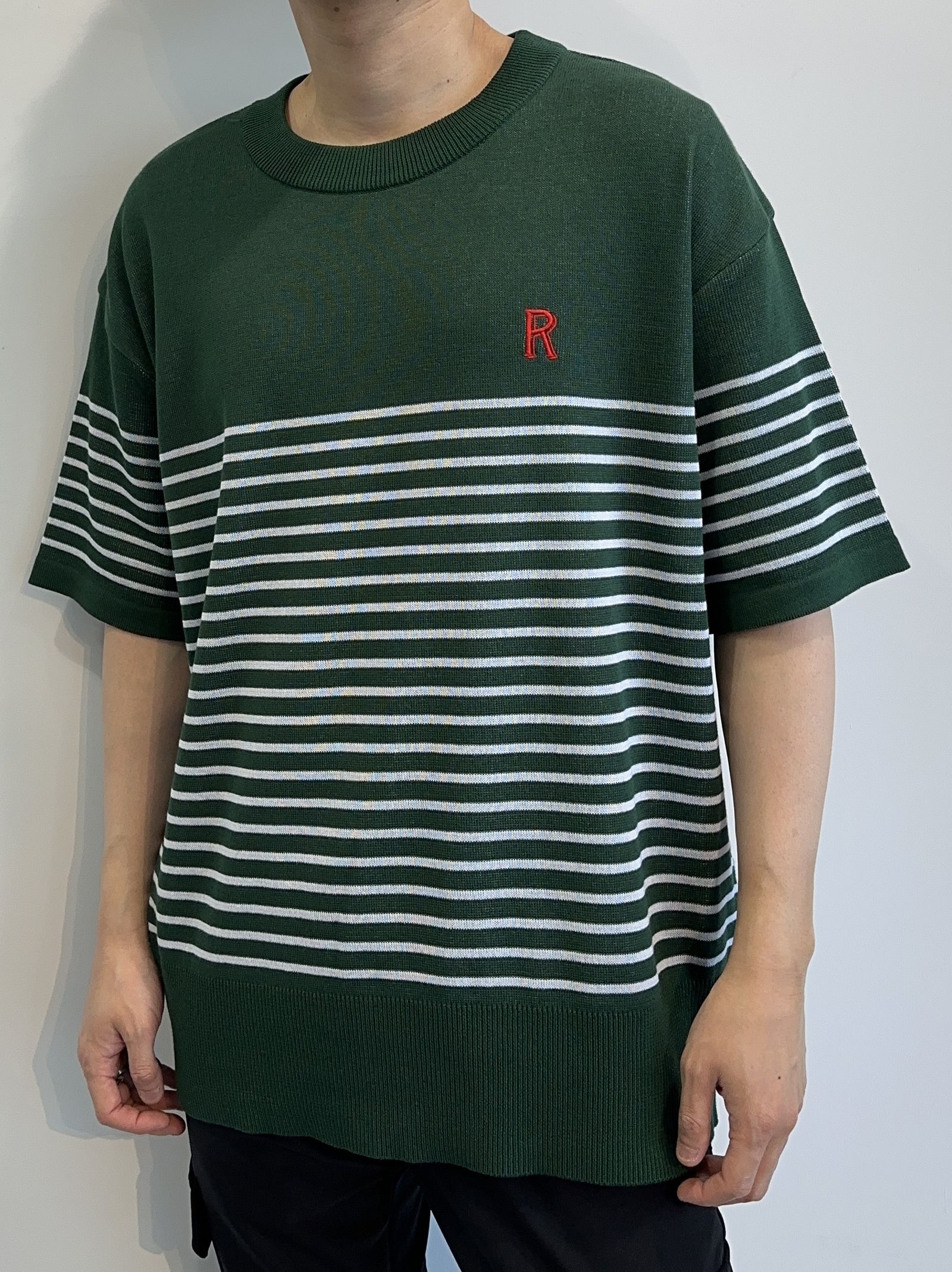 MARIN BORDER HALF KNT / RC28-K-004 / ボーダールーズ半袖サマーニット / グリーン※