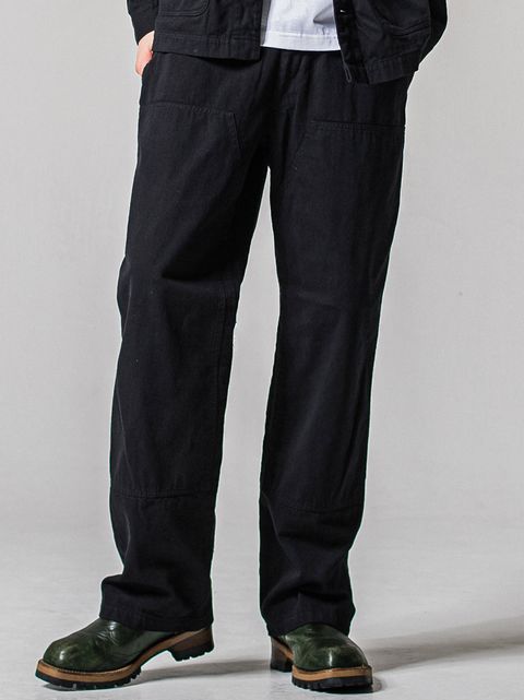 DOUBLE KNEE PT / RC39-ST-041 / ダブルニーワイドデニムパンツ / ブラック (2月中旬入荷予定)