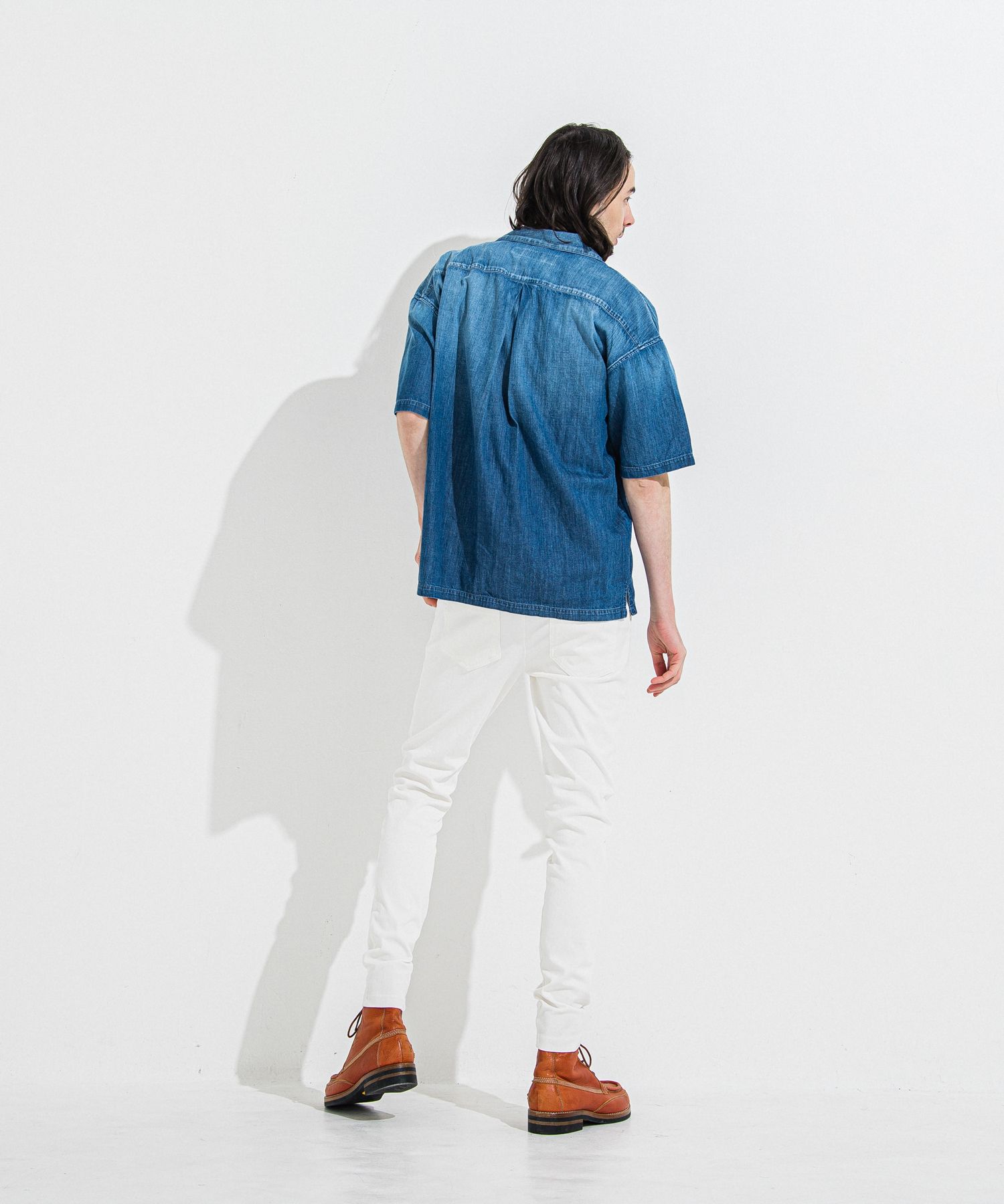 DENIM JERSEY CHRIS EASY TUCK PT / RC36-ST-016TD / ライトオンスデニムジャージイージータックパンツ / ホワイト