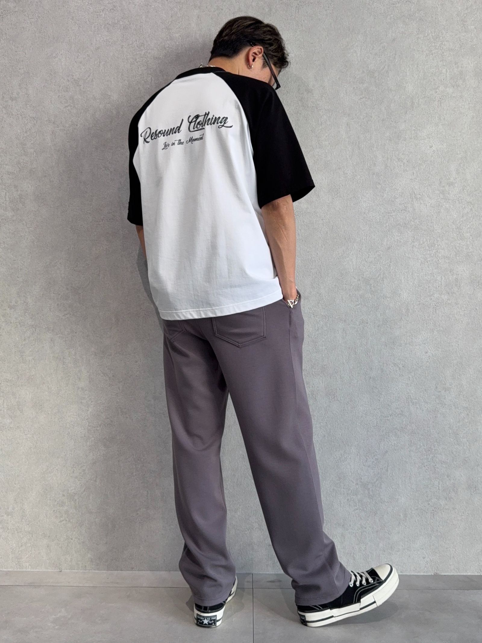 【RESOUND】アメカジなラグランTシャツに、綺麗なセミワイドパンツ