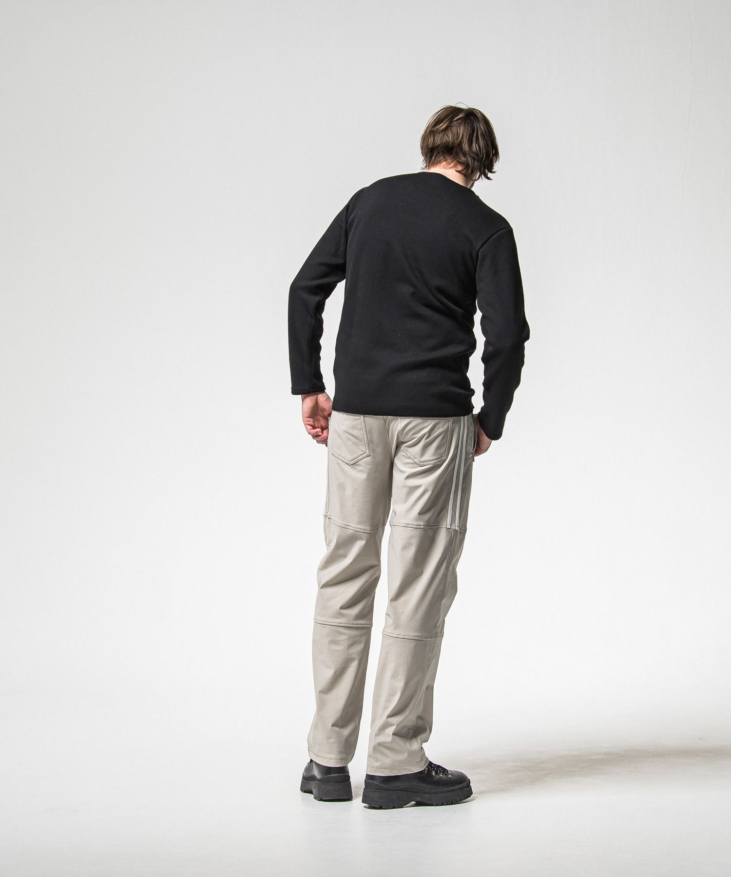 JOHNSON LINE HEAT WIDE TUCK PANTS / RC38-ST-009HWT / 裏起毛ジョンソンラインワイドタックパンツ / グレー×ホワイト (10月下旬入荷予定)