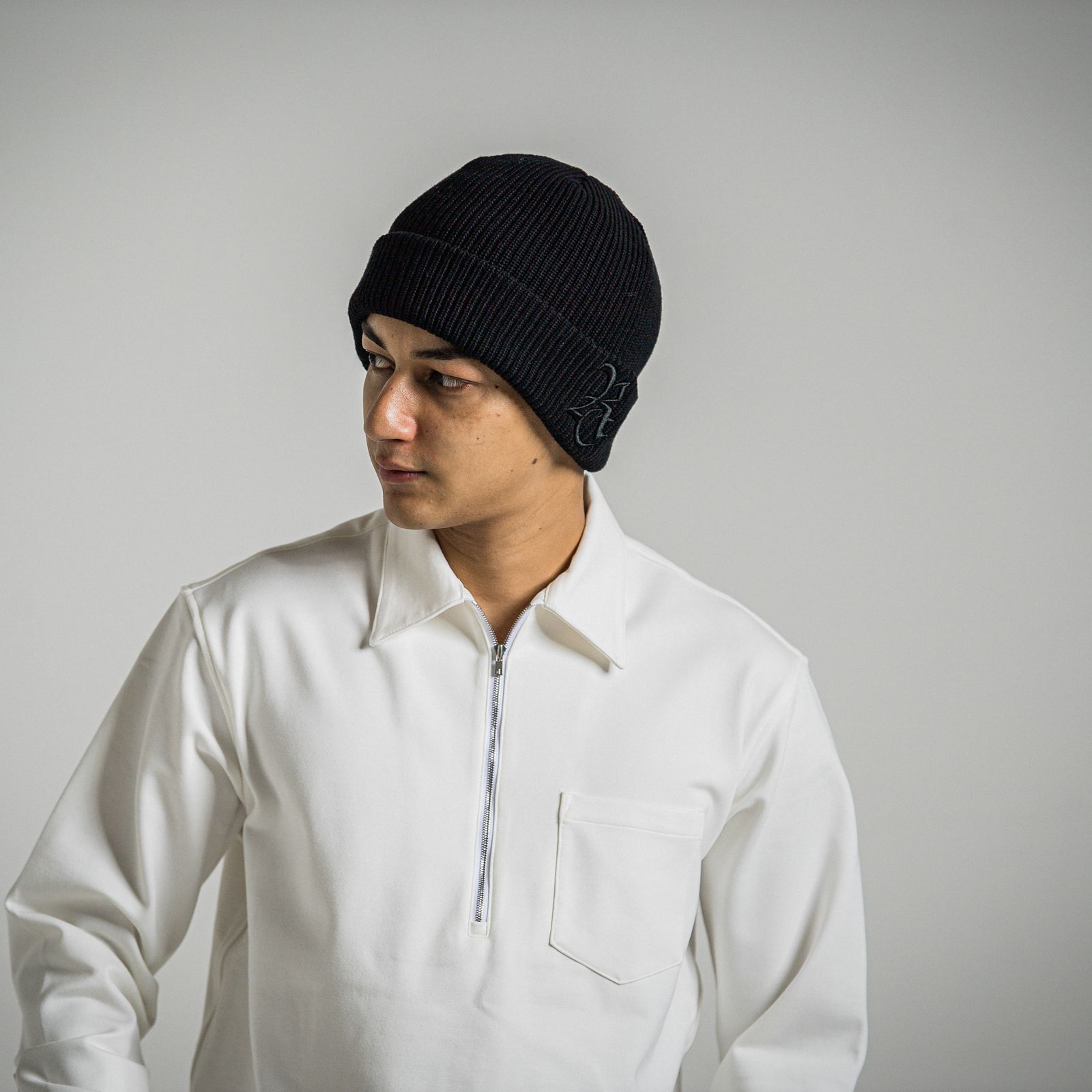 COTTON KNIT CAP / RC34-CAP-004 / コットンニットキャップ / ブラック×ブラック