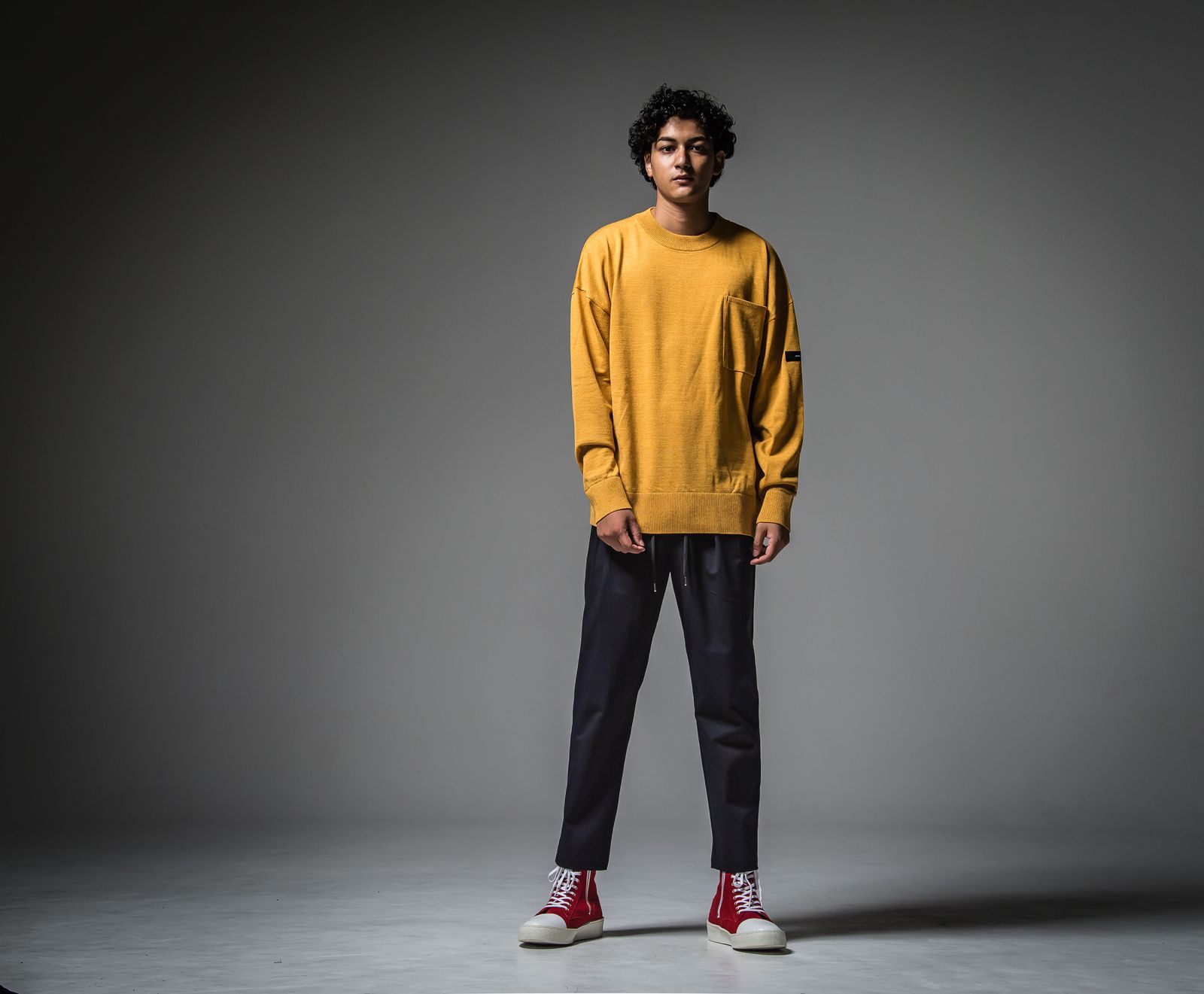 POCKET OVER SWEATER / RC30-K-002 / ポケットルーズニット / キャメル