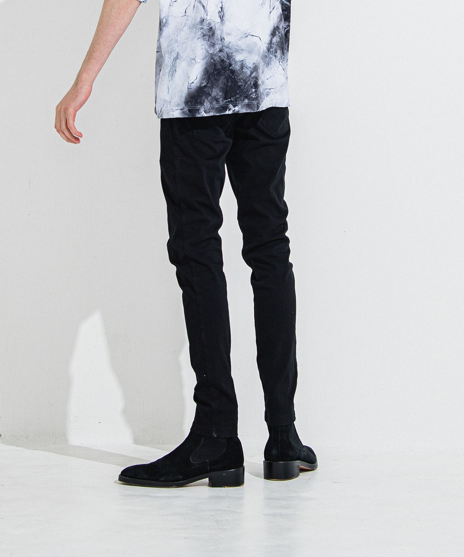 DENIM JERSEY CHRIS EASY TUCK PT / RC36-ST-016TD / ライトオンスデニムジャージイージータックパンツ / ブラック