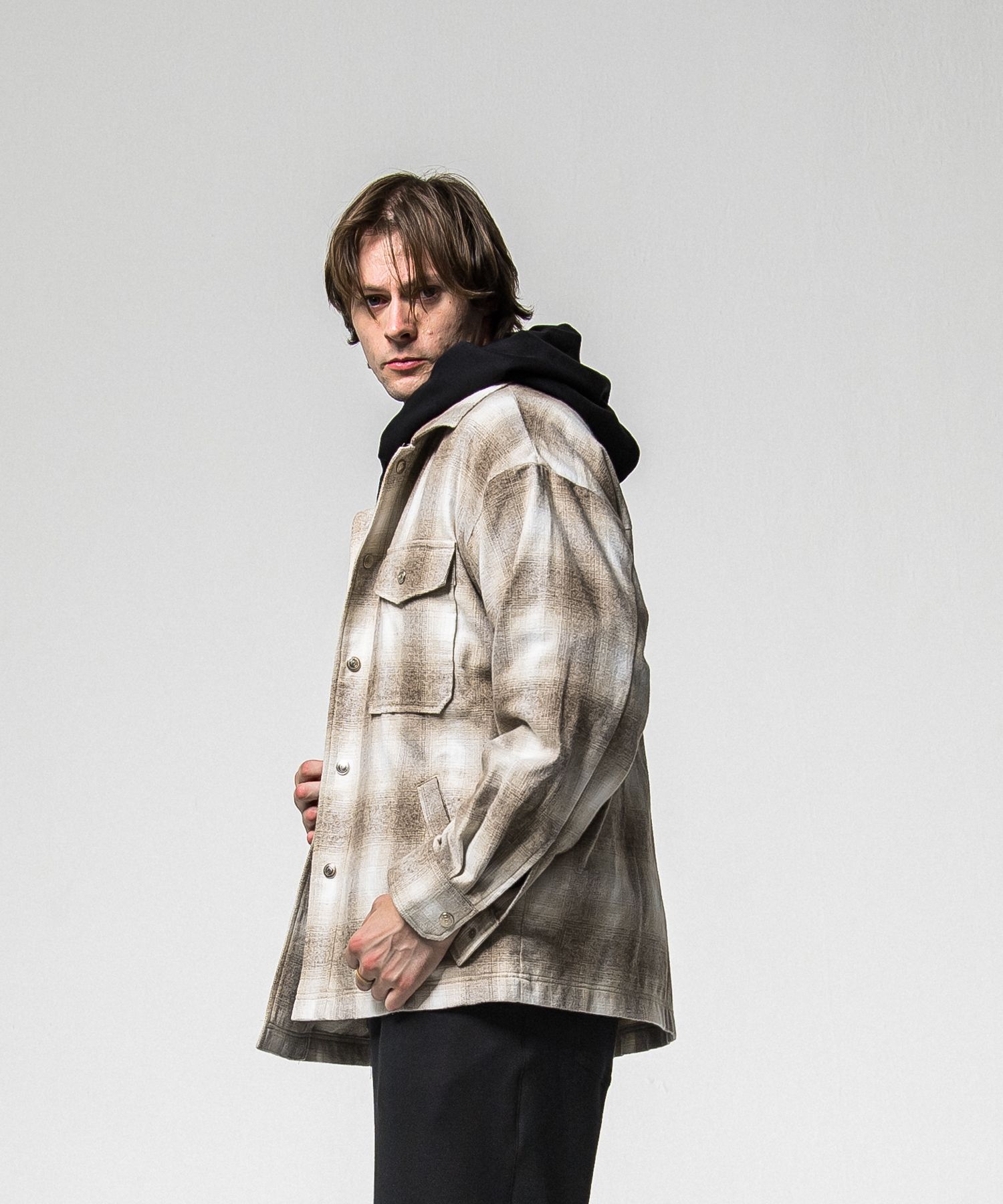 FLANNEL CHECK JK / RC38-JK-007 / フランネルチェックCPOジャケット / ブラウン (10月中旬入荷予定)