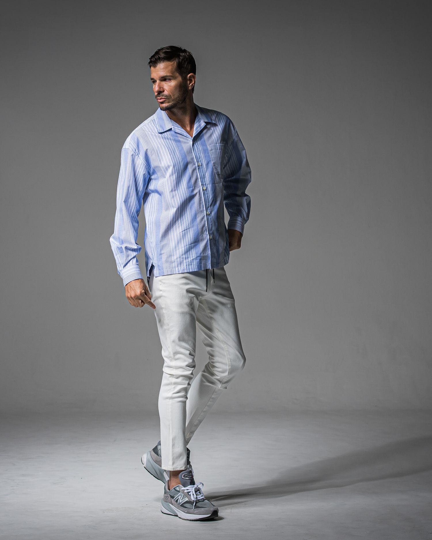 MICK DENIM JERSEY / BASIC-ST-020 / デニムジャージテーパードパンツ / ホワイト (9月上旬入荷予定)