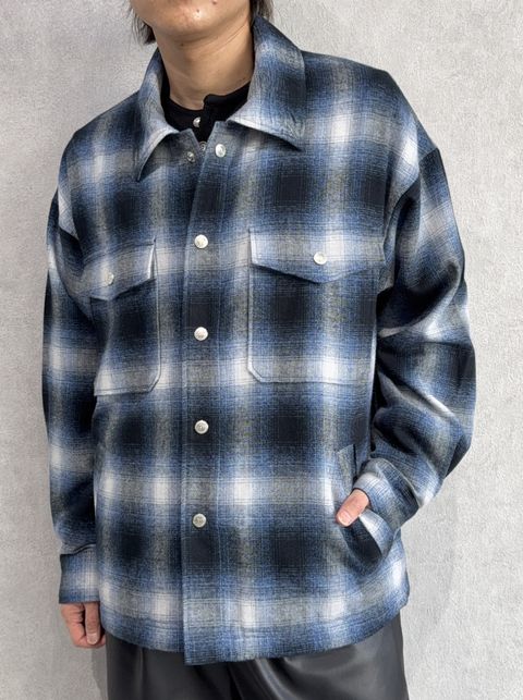 FLANNEL CHECK JK / RC38-JK-007 / フランネルチェックCPOジャケット / ブルー