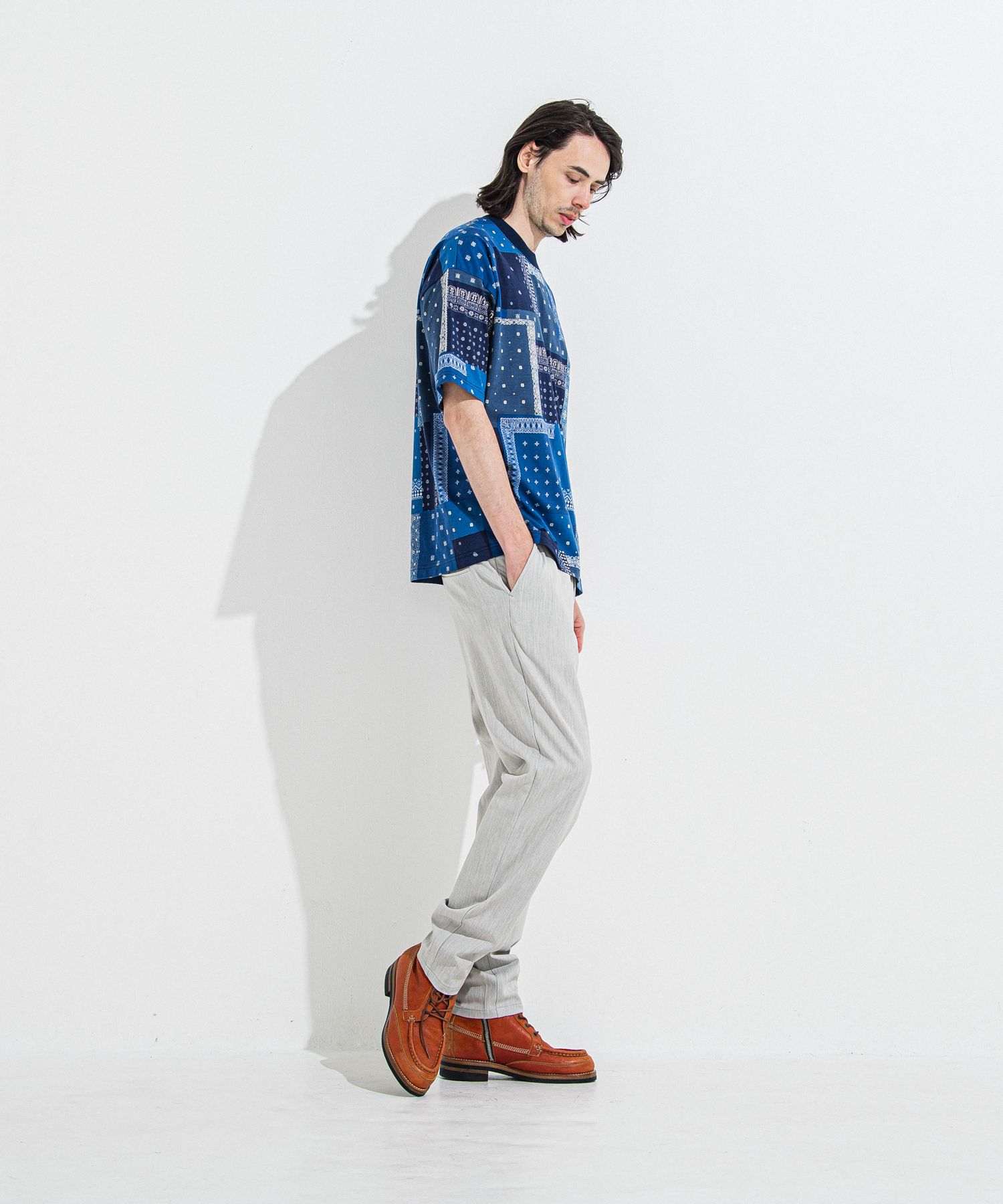 PAT WIDE EASY PANTS / RC36-ST-036BN / ワイドテーパードパンツ / グレー