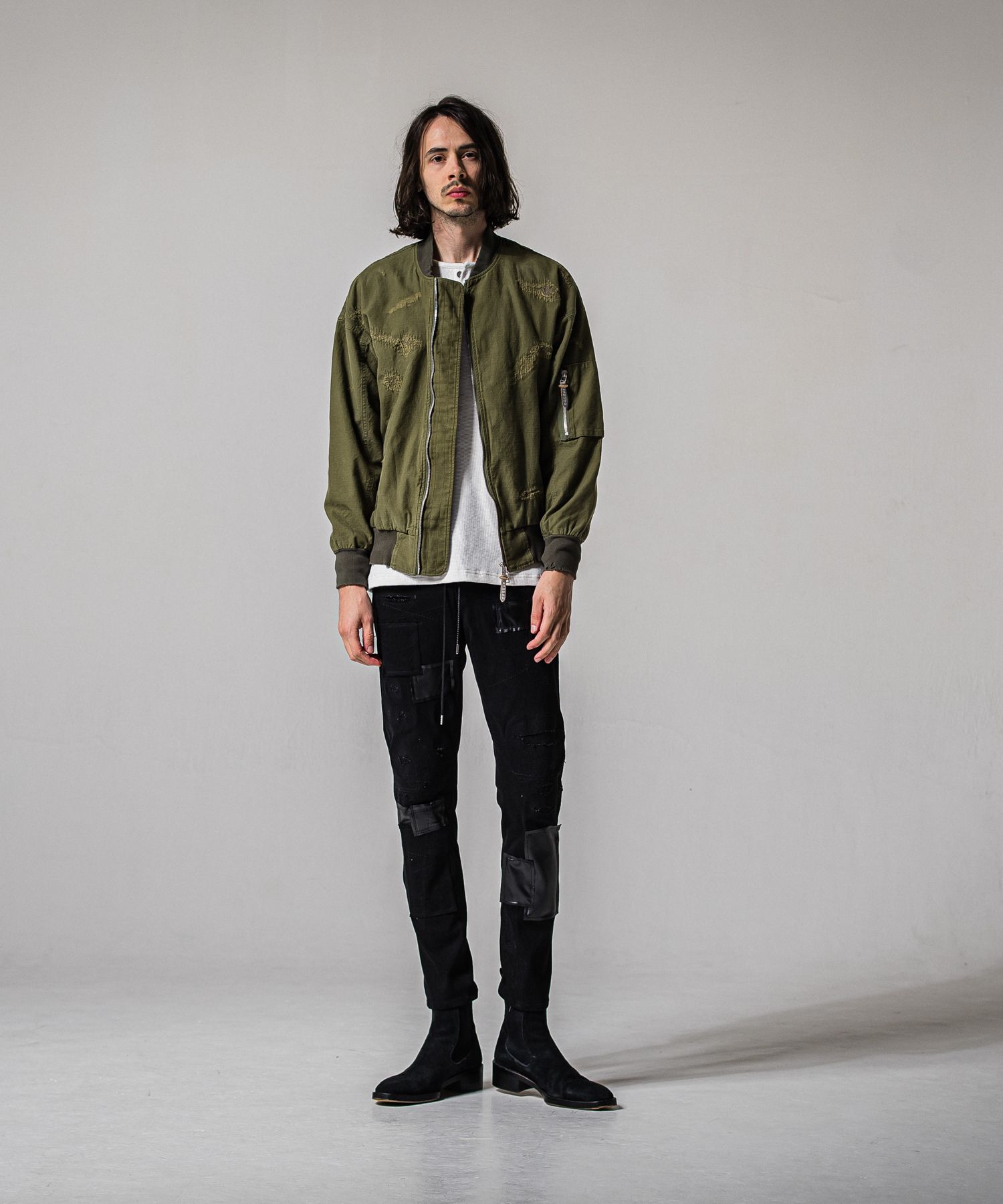 LIGHT DAVID JACKET / RC39-JK-002 / ミリタリーライトMA-1 / カーキクラッシュ (2月下旬入荷予定)