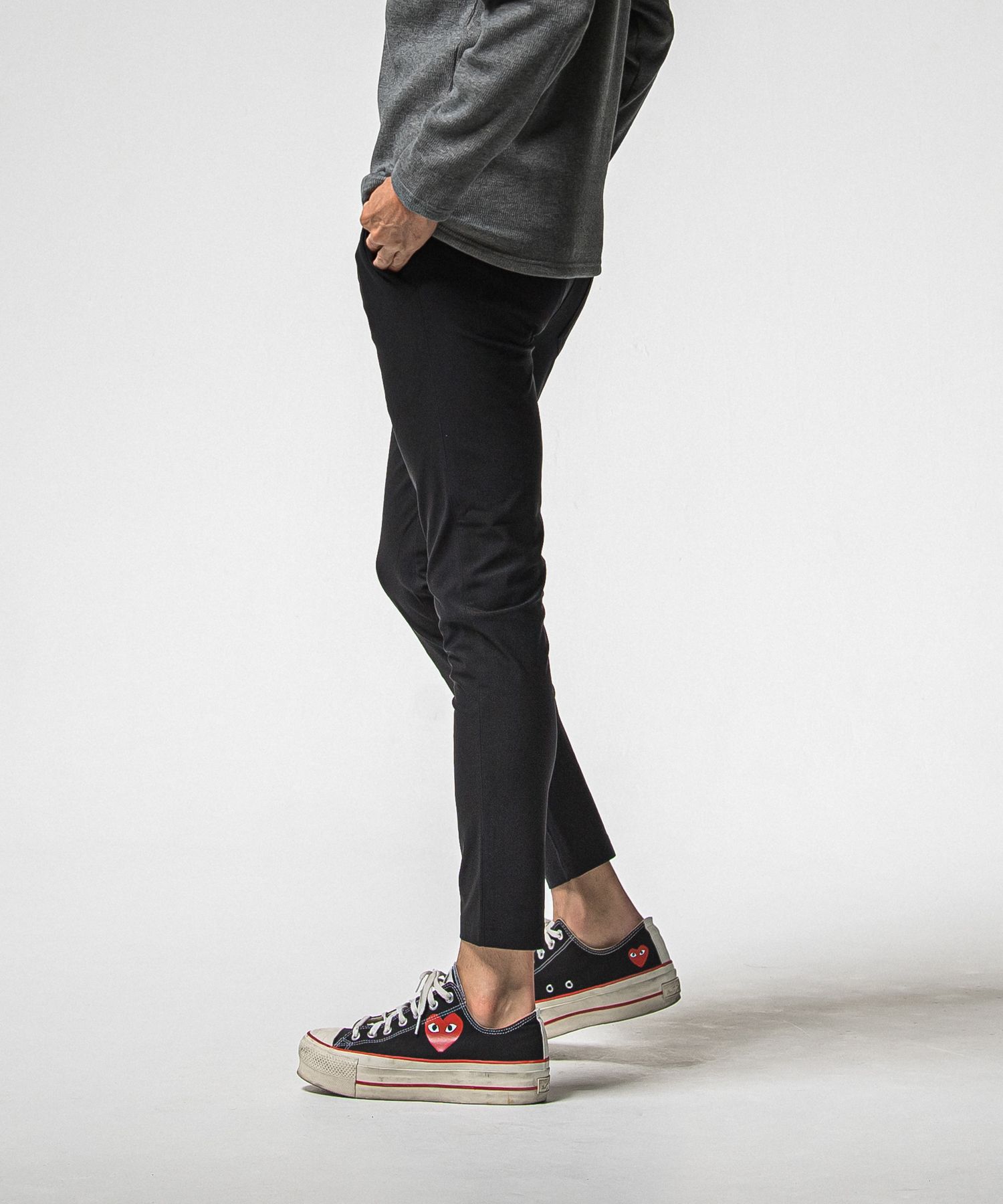 CHRIS EASY HEAT TUCK PANTS / RC38-ST-016HT / 裏起毛ワンタックスラックスイージーパンツ / ブラック (10月下旬入荷予定)
