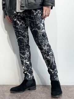 CHRIS EASY PANTS / RC34-ST-016 / ペイント柄イーシーパンツ / ブラック