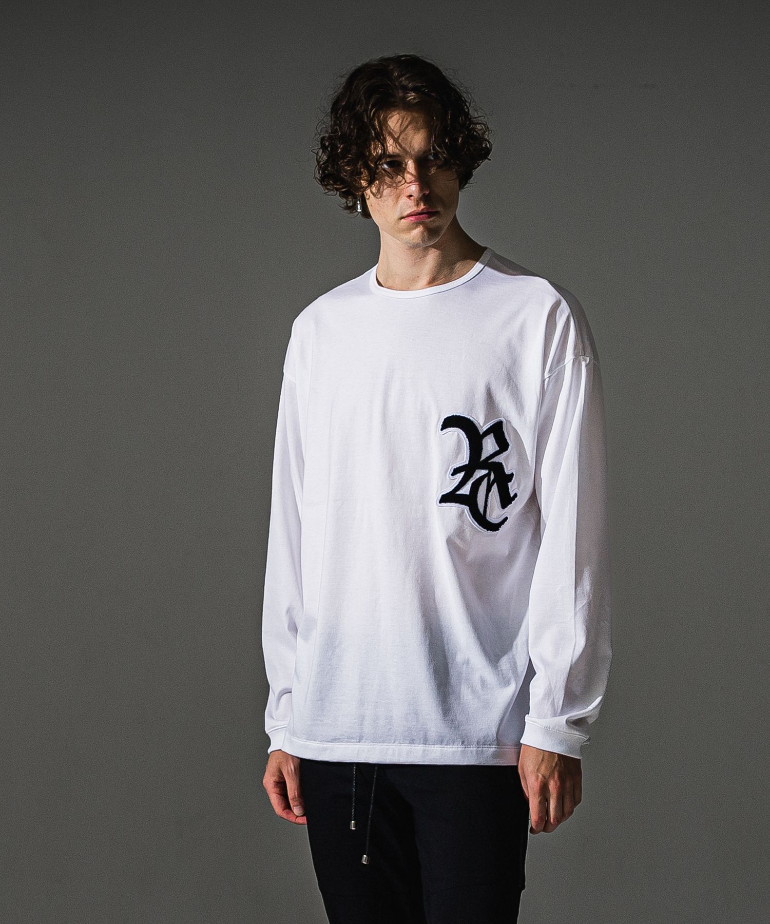 RC OVER LONGSLEEVE TEE / RC41-T-001 / オーバーサイズ長袖RCロゴワッペンTシャツ / ホワイト (7月中旬入荷予定)