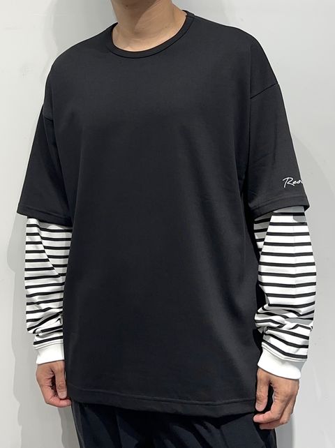 FAKE LAYERED LONG SLEEVE / RC37-T-004 / レイヤードロングスリーブTシャツ / ブラック×ボーダー