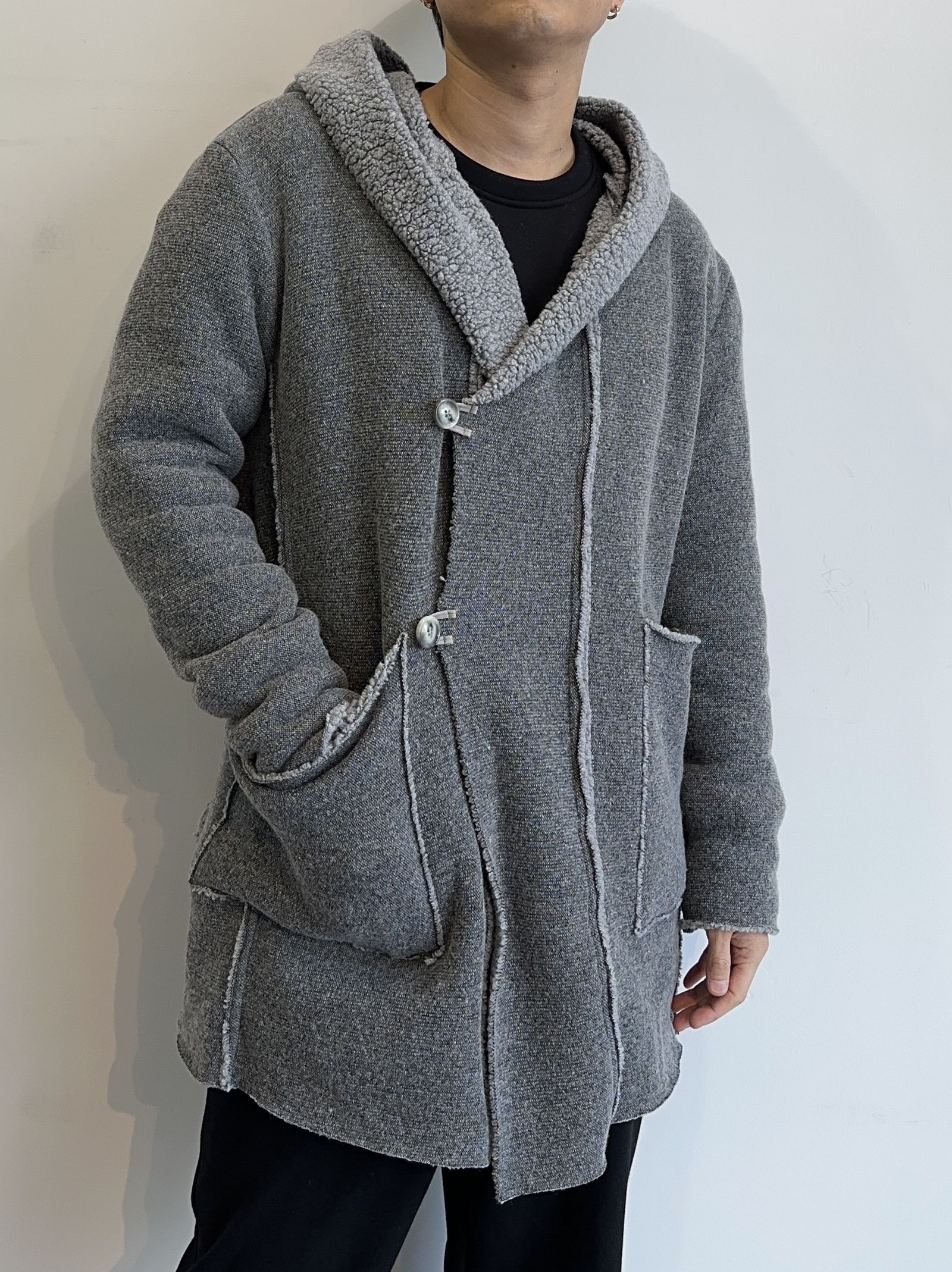 BOA HOODIE COAT / RC30-C-007 / ボアフーディーコート / グレー