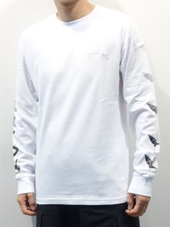 グラデーションプリント長袖Tシャツ / ust-22052 / ホワイト