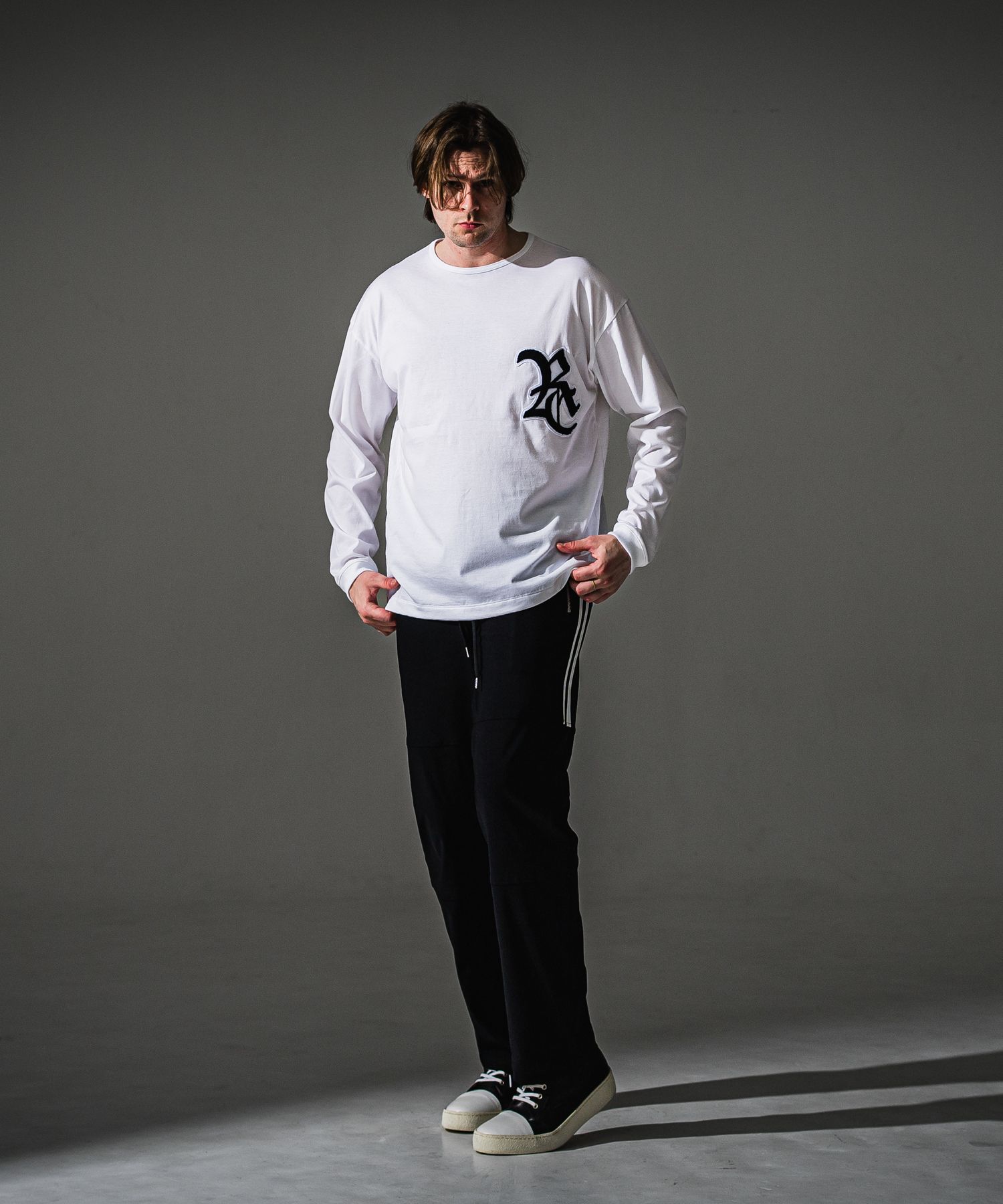 RC OVER LONGSLEEVE TEE / RC41-T-001 / オーバーサイズ長袖RCロゴワッペンTシャツ / ホワイト (7月中旬入荷予定)