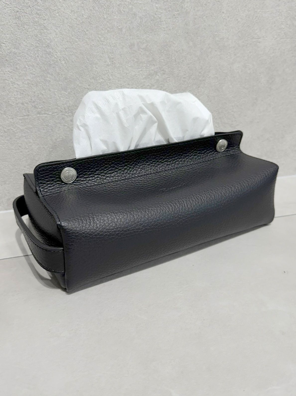 BOX TISSUE CASE / RC36-HOME-002RV / レザーティッシュケース / ブラック