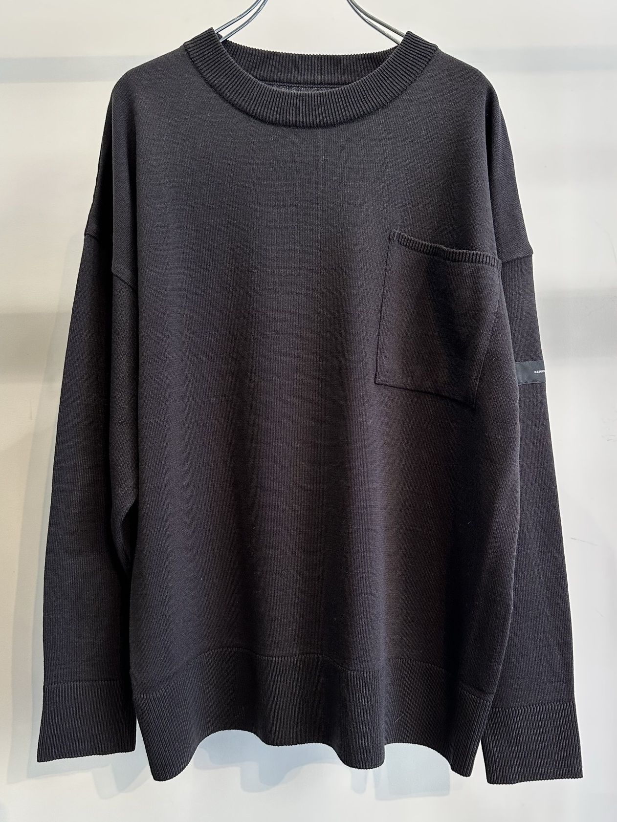 POCKET OVER SWEATER / RC30-K-002 / ポケットルーズニット / ブラック