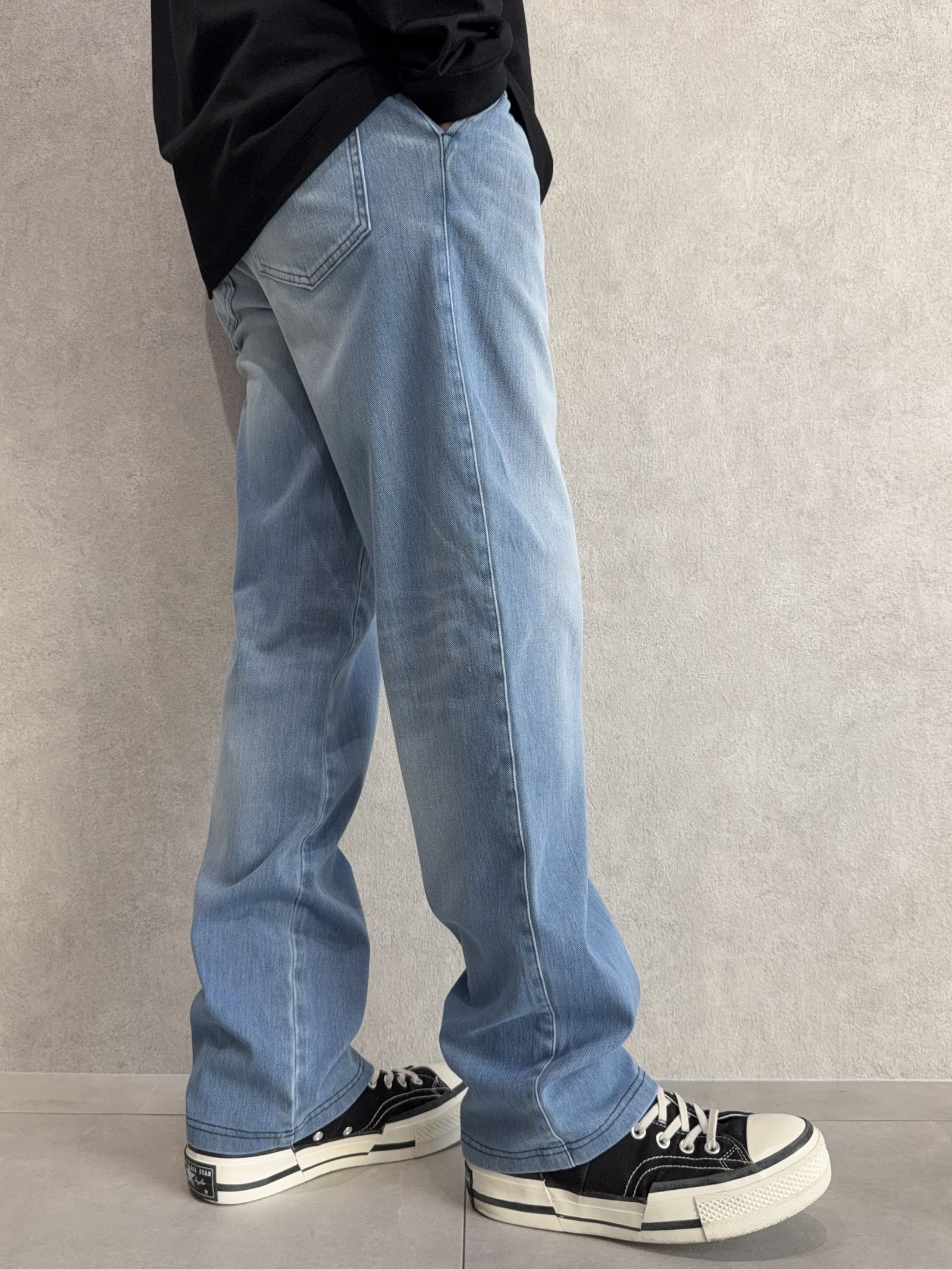 DENIM JERSEY WIDE PT / RC41-ST-016WTD / ライトオンスデニムジャージセミワイドパンツ / ライトインディゴ