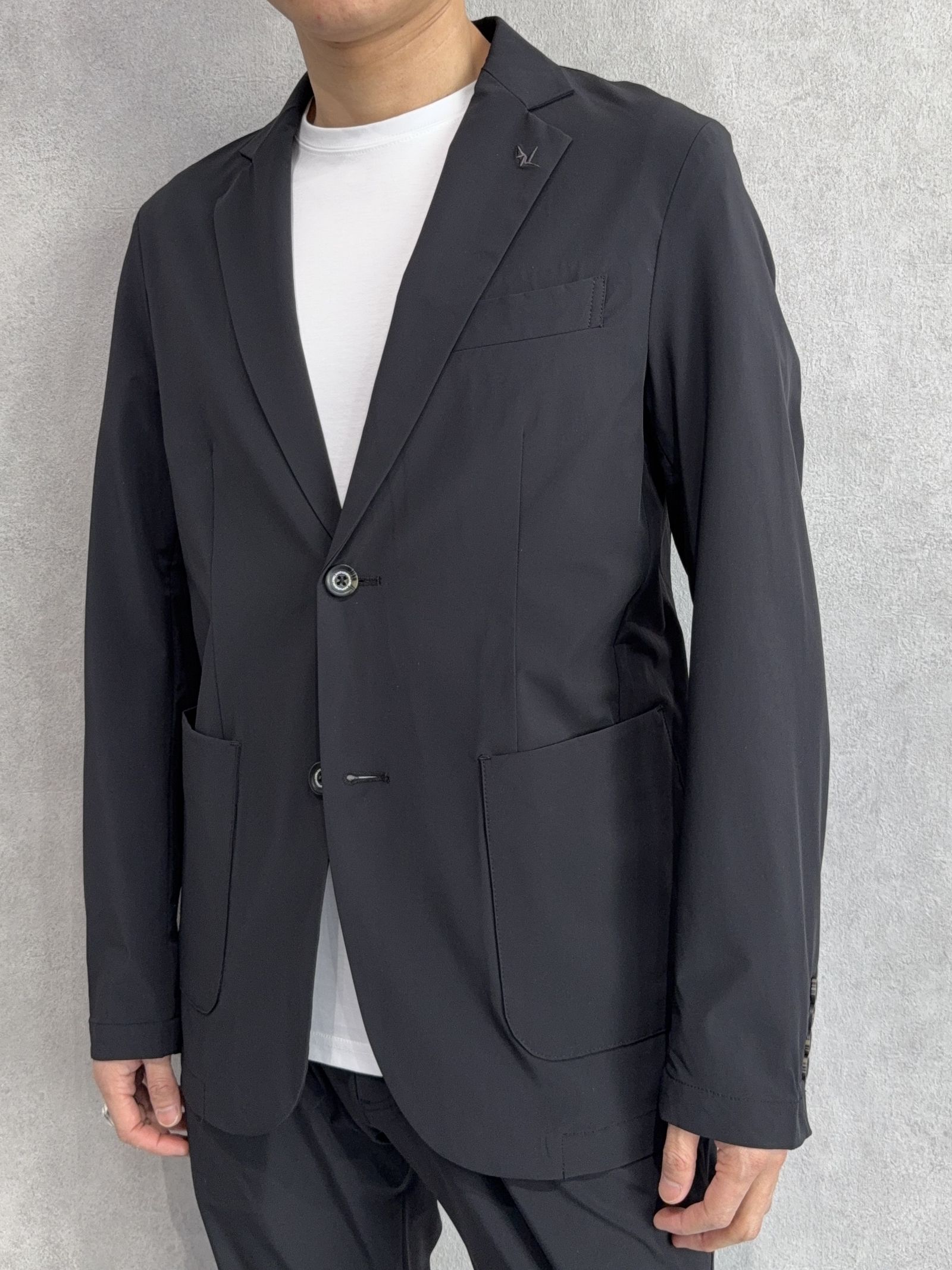 ストレッチナイロンセットアップ / uso-26062,usb-26062 / ブラック(無地)