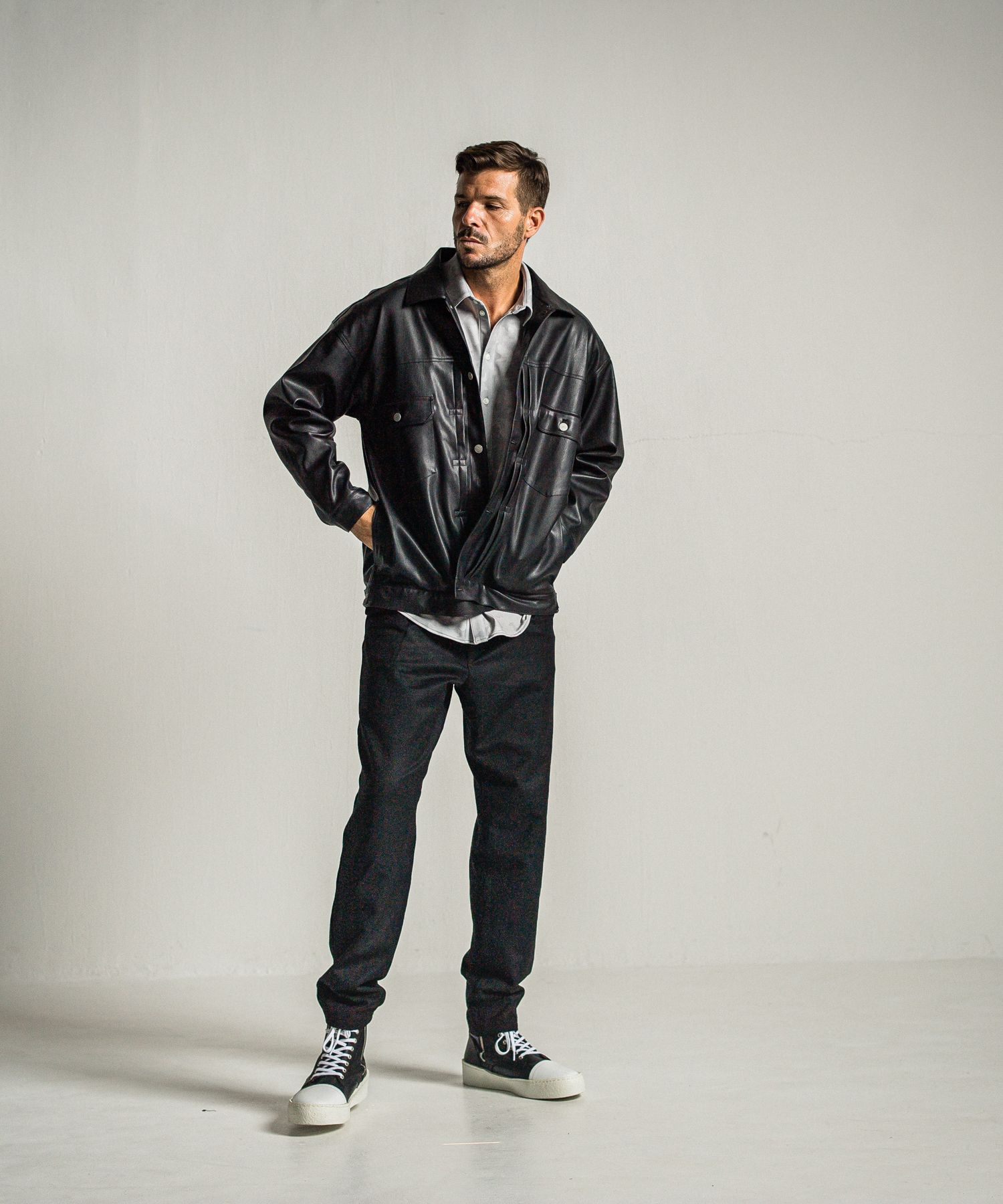 JERSEY JACK SHIRT / RC34-SH-001 / 裏起毛オーバーサイズシャツ / グレーカモフラ