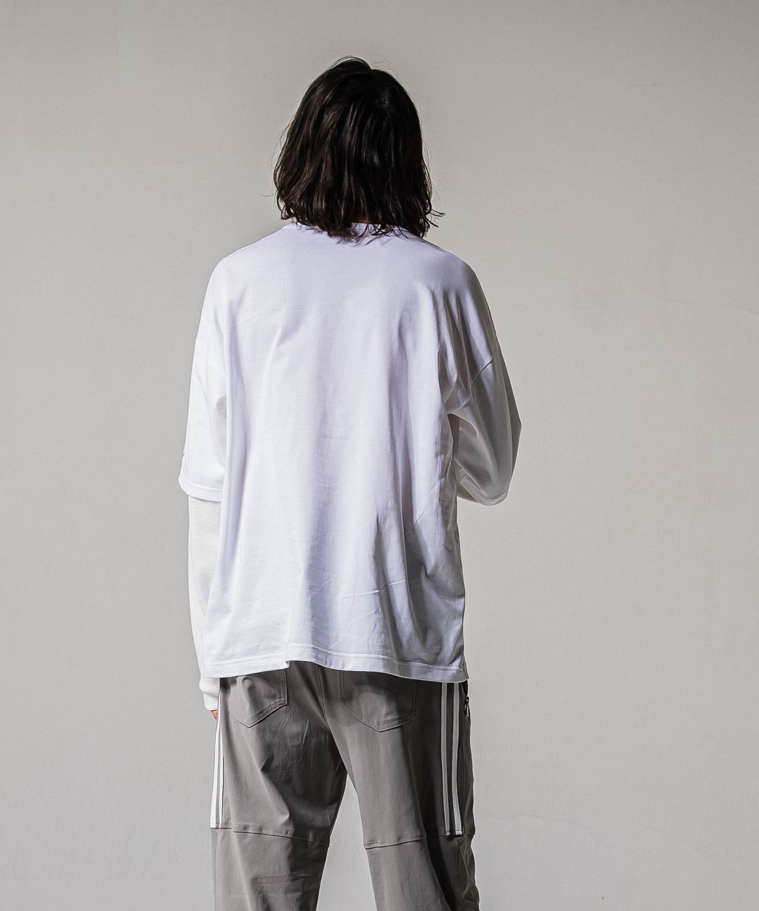 FAKE LAYERED WAFFLE LONG SLEEVE / RC39-T-007 / サーマルレイヤードロングスリーブTシャツ / ホワイト (1月下旬入荷予定)