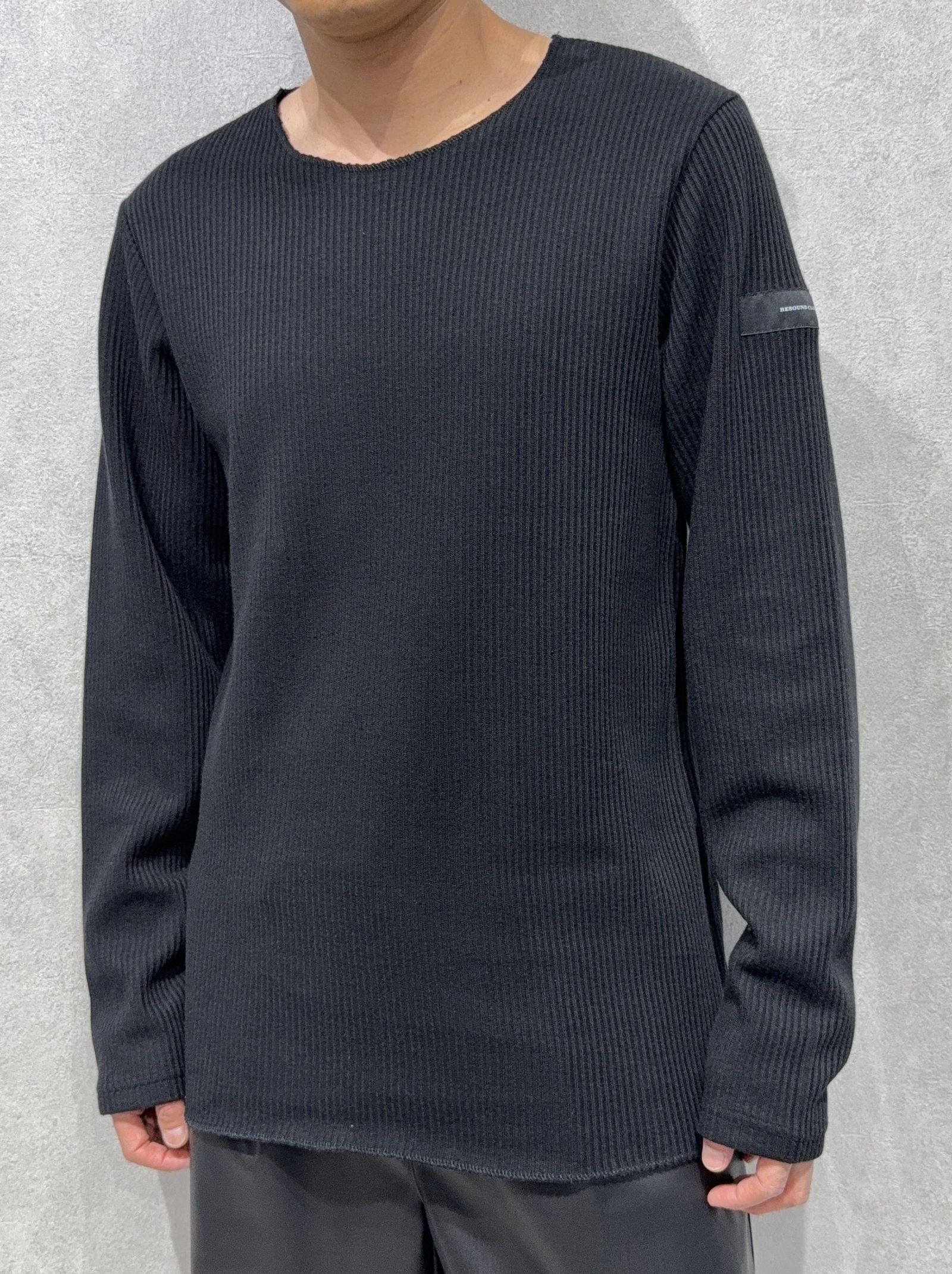 CUTOFF RAIL LONGSLEEVE / RC37-C-001 / レールカットソー / ブラック