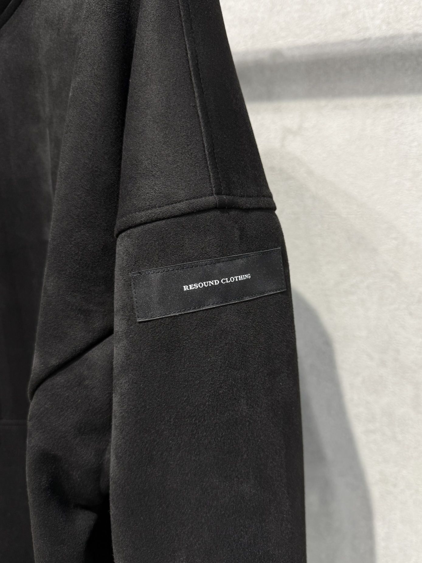 SUEDE LOOSE HOODIE / RC38-C-006 / スエードパーカー / ブラック