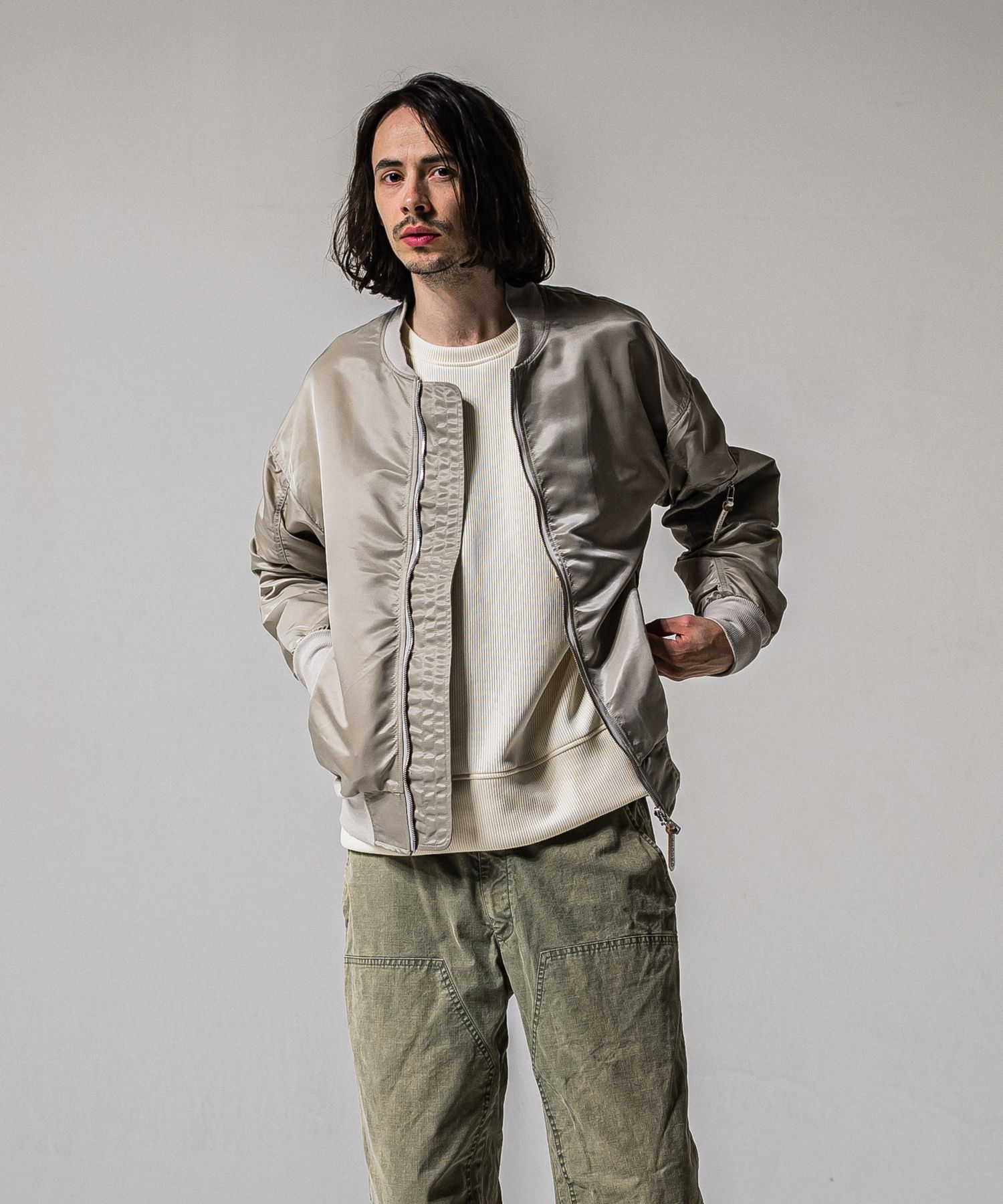 LIGHT DAVID JACKET / RC39-JK-002 / ナイロンライトMA-1 / ナイロングレージュ (2月下旬入荷予定)