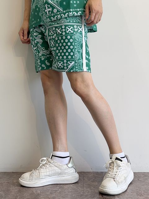 RUSH SHORTS / RC28-HP-002 / ラッシュガードショーツ / バンダナグリーン※