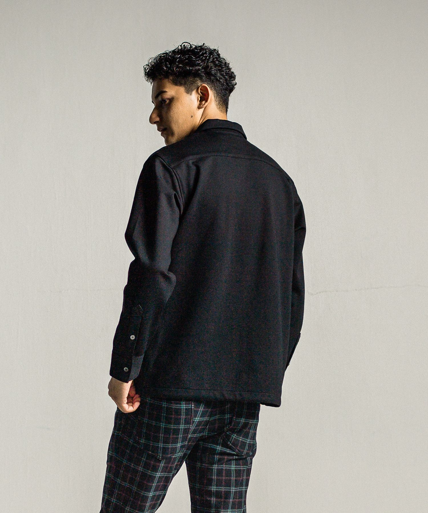 PULLOVER JERSEY SHIRT / RC34-SH-002 / 裏起毛ハーフジップシャツ / ブラック