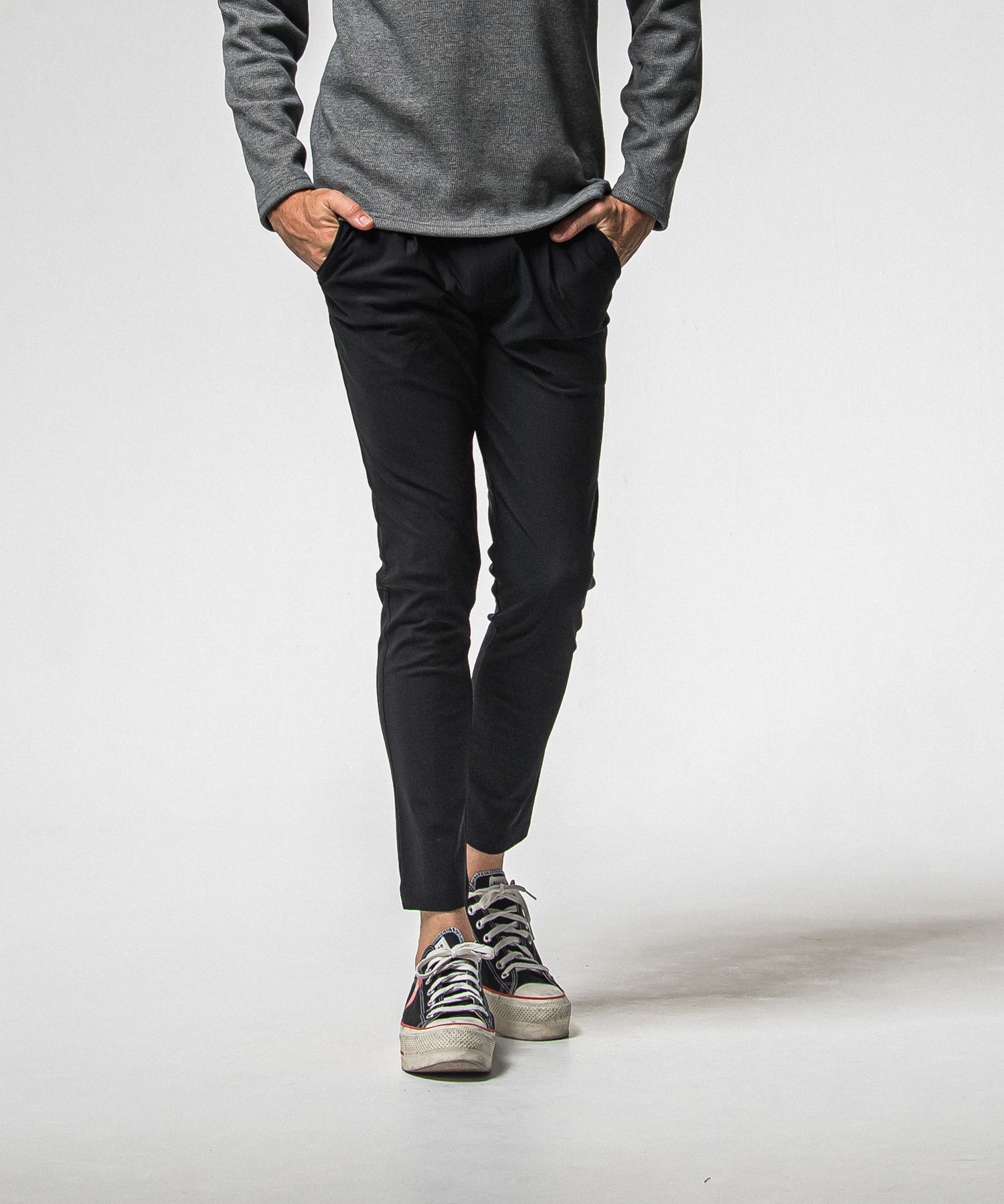 CHRIS EASY HEAT TUCK PANTS / RC38-ST-016HT / 裏起毛ワンタックスラックスイージーパンツ / ブラック (10月下旬入荷予定)