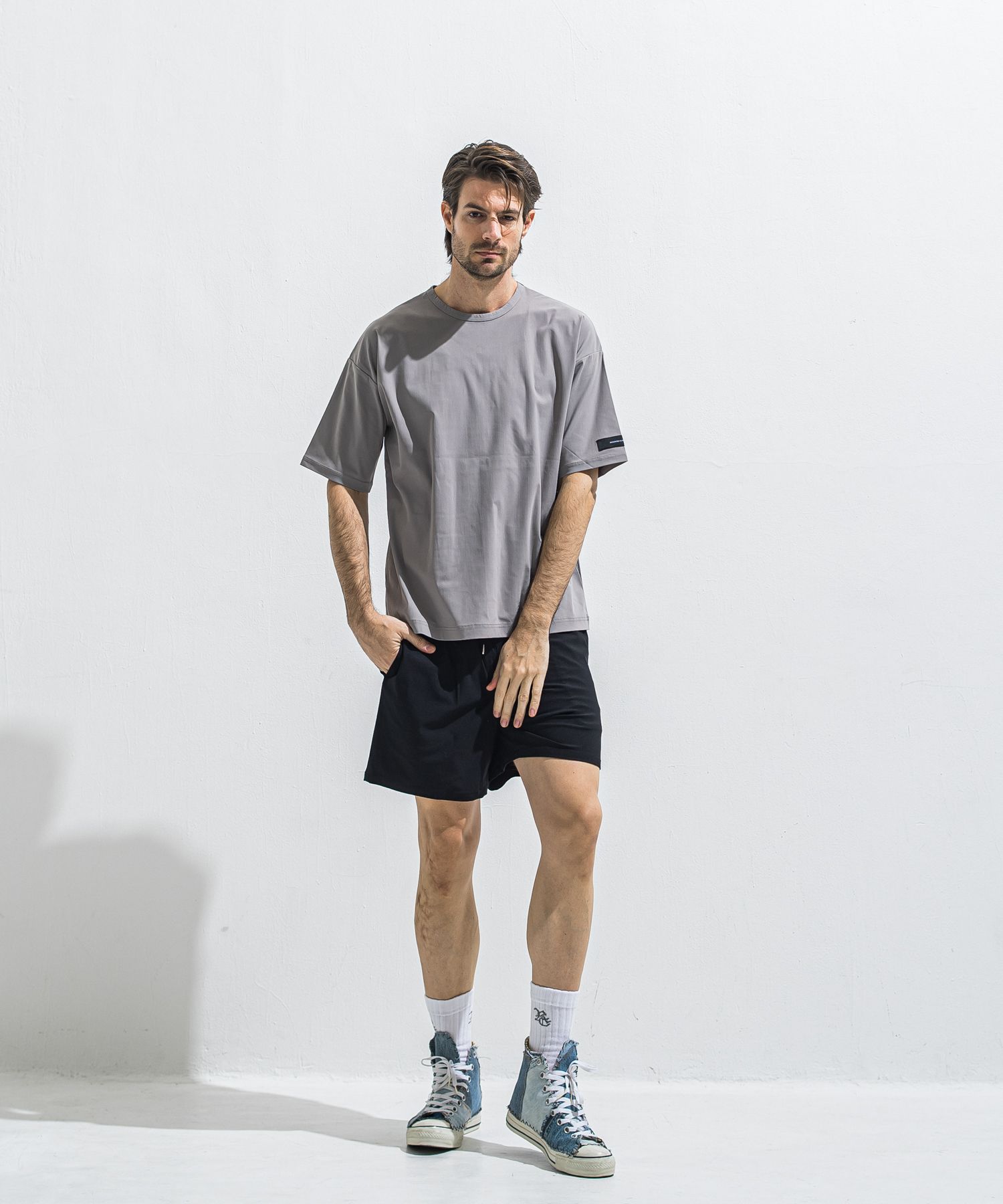 NYLON OVER T / RC40-T-003 / ナイロンビッグTシャツ / グレー (5月中旬入荷予定)