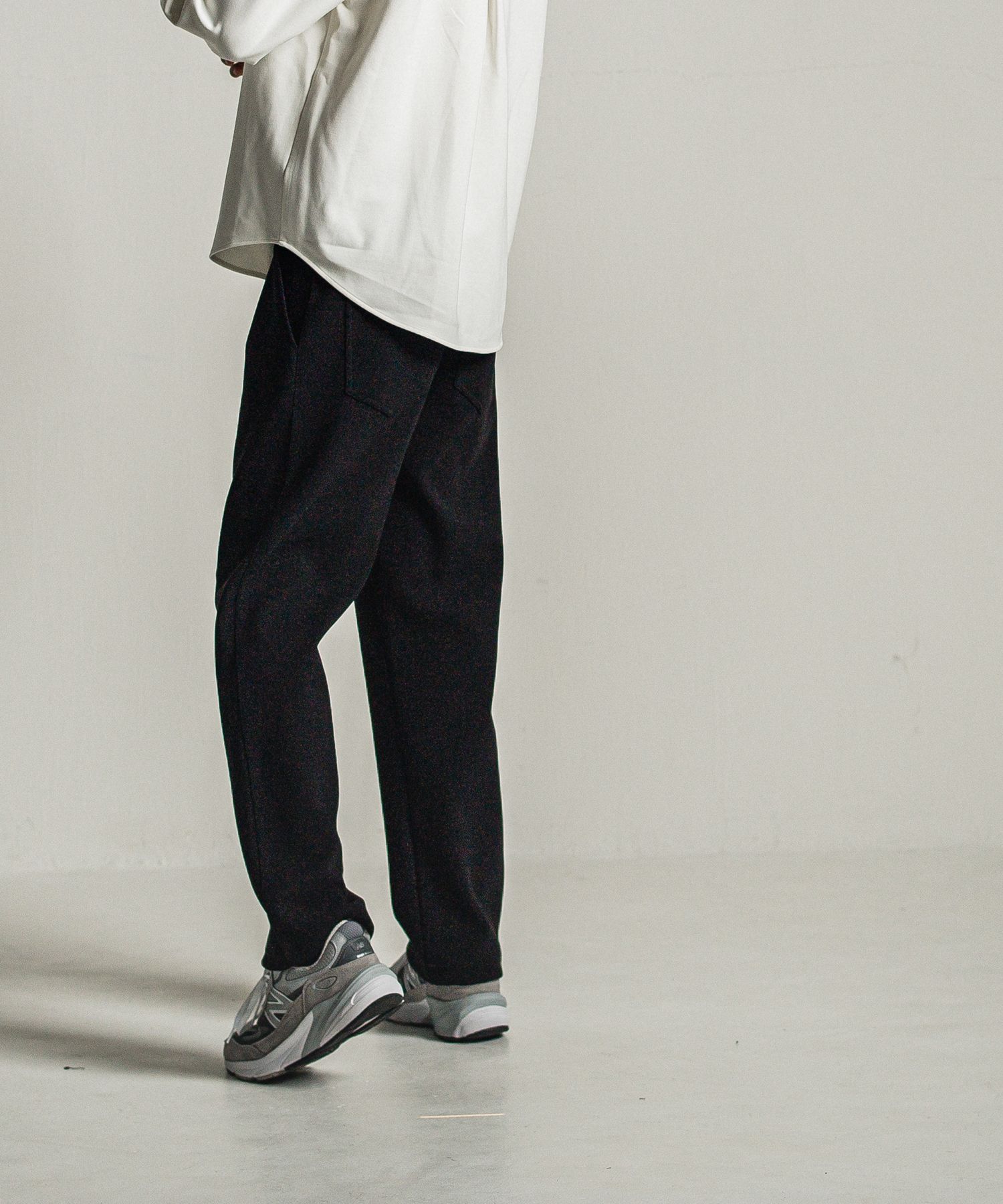 MELTON WIDE TUCK PANTS / RC34-ST-016WT / メルトンワイドタックパンツ / ブラック