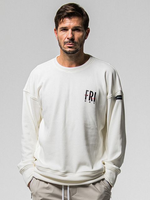 【FRIDAYコラボ】 FRIDAY STANDARD LOGO VELOURS FLEECE TRAINER / RCF1-C-004 / 裏起毛FRIDAYスタンダードロゴトレーナー / ホワイト (11月上旬入荷予定)