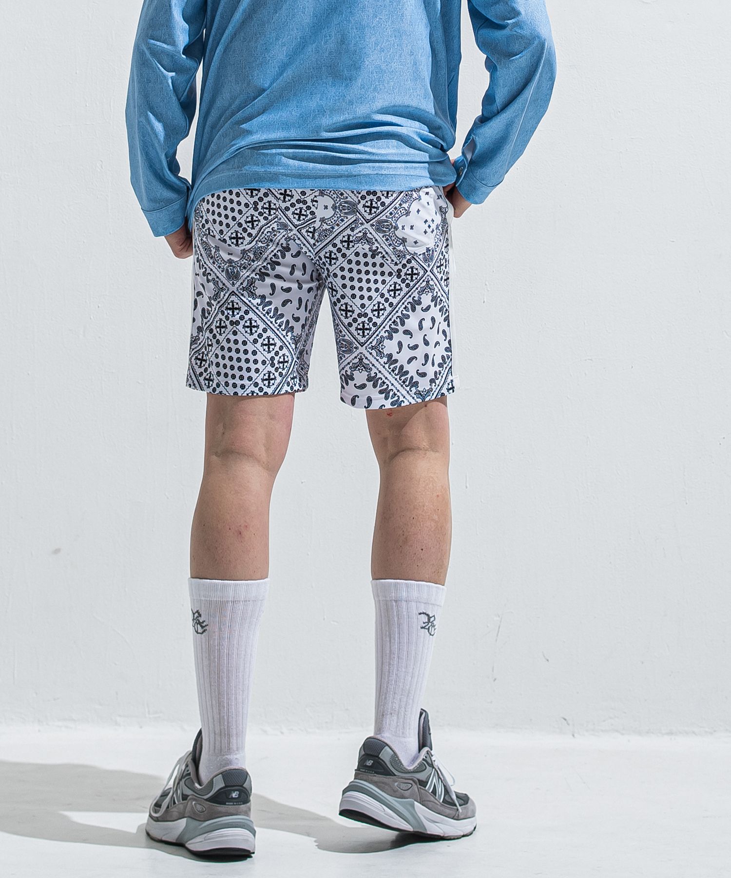 RUSH SHORTS / RC40-HP-002 / ラッシュガードショーツ / バンダナホワイト (5月下旬入荷予定)