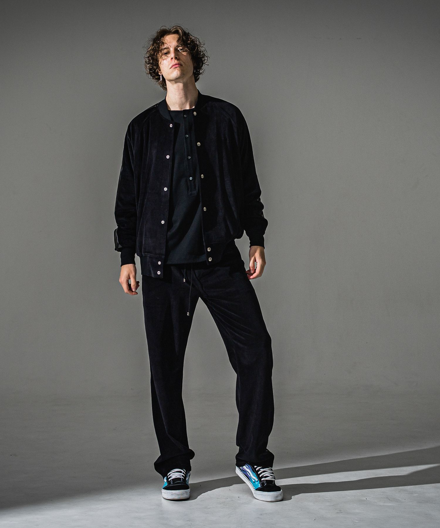 VELOURS VARSITY / RC41-C-005 / ベロアトラックスタジャン / ブラック (9月中旬入荷予定)