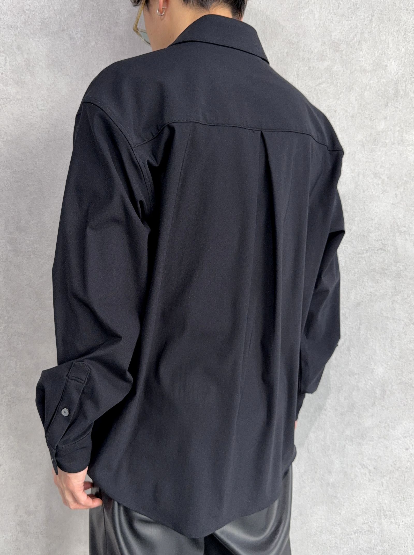 NYLON JACK SHIRTS / RC39-SH-001 / オーバーサイズナイロンシャツ / ブラック