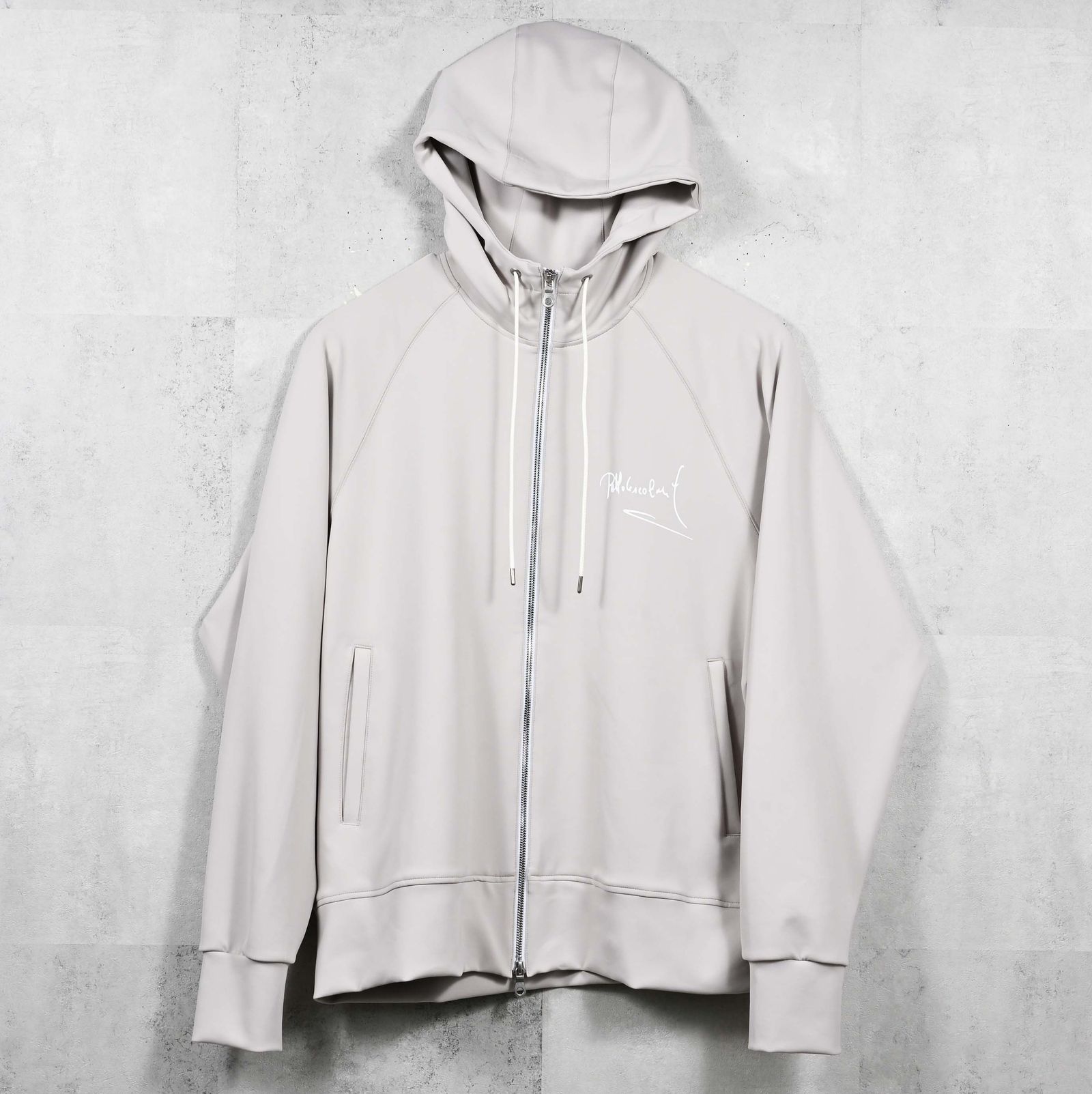 SIGN ZIP HOODIE / DP1-C-002 / サインプリントジップパーカー / グレージュ (2月上旬入荷予定)