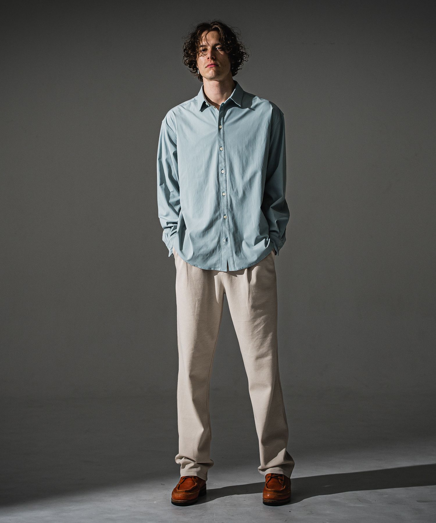 NYLON JACK SHIRTS / RC41-SH-001 / オーバーサイズナイロンシャツ / アクア (7月下旬入荷予定)