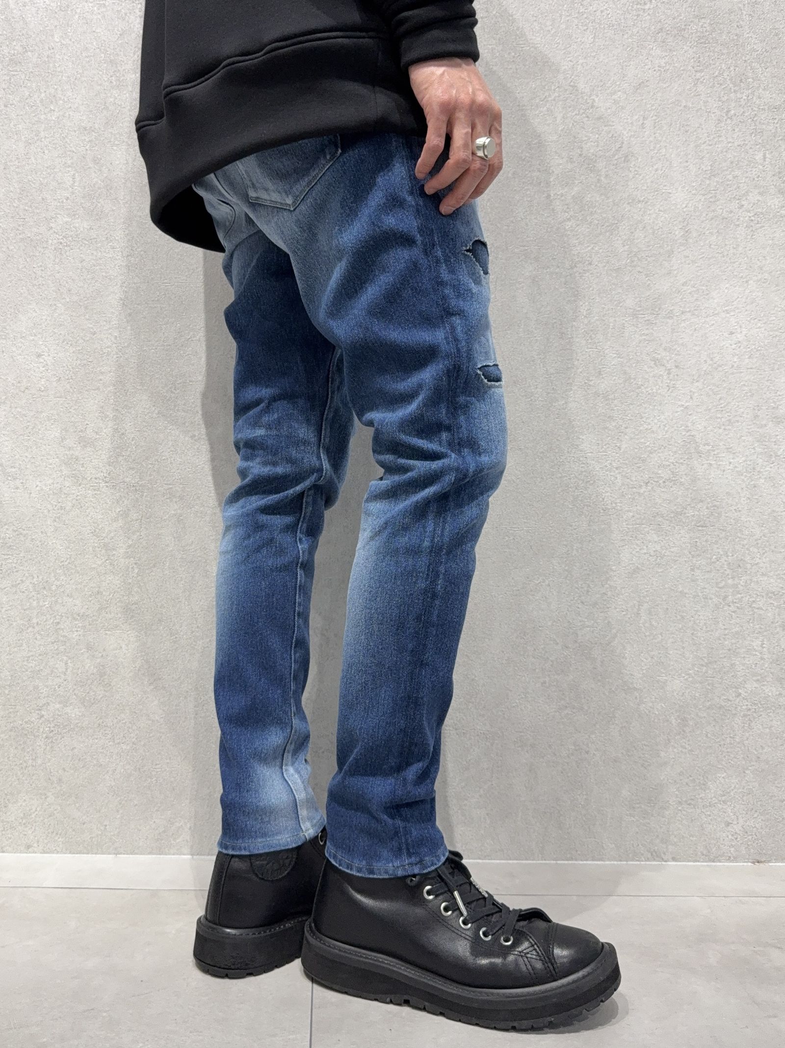 MICK DENIM JERSEY / RC38-ST-020 / デニムジャージテーパードパンツ / インディゴクラッシュ