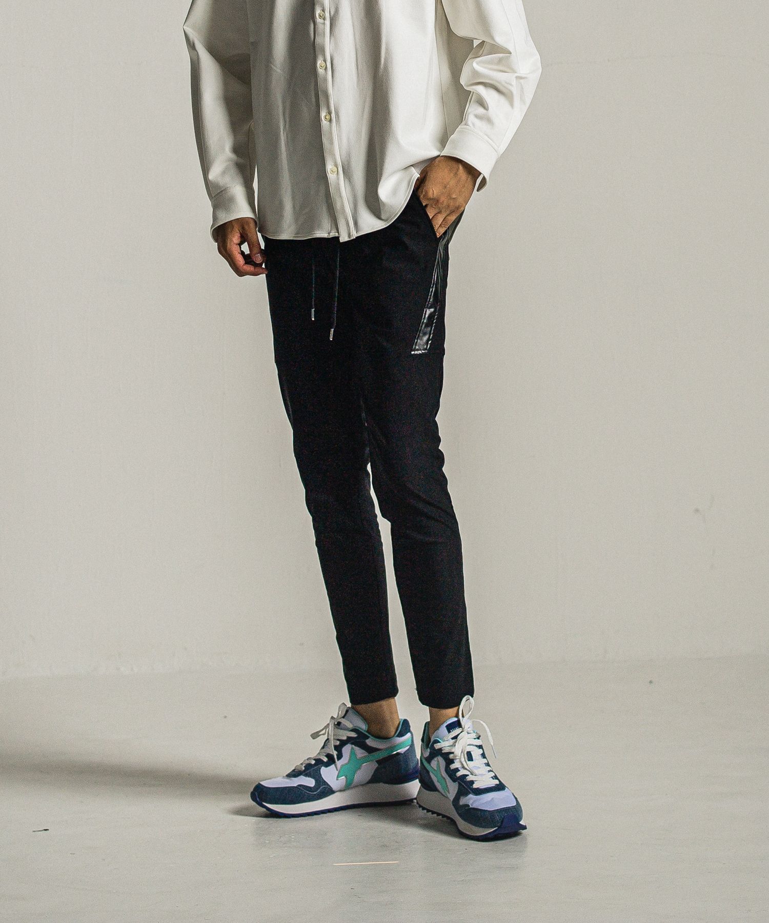 TYLER PANTS / RC34-ST-026H / 裏起毛レザーラインイージーパンツ / ブラック